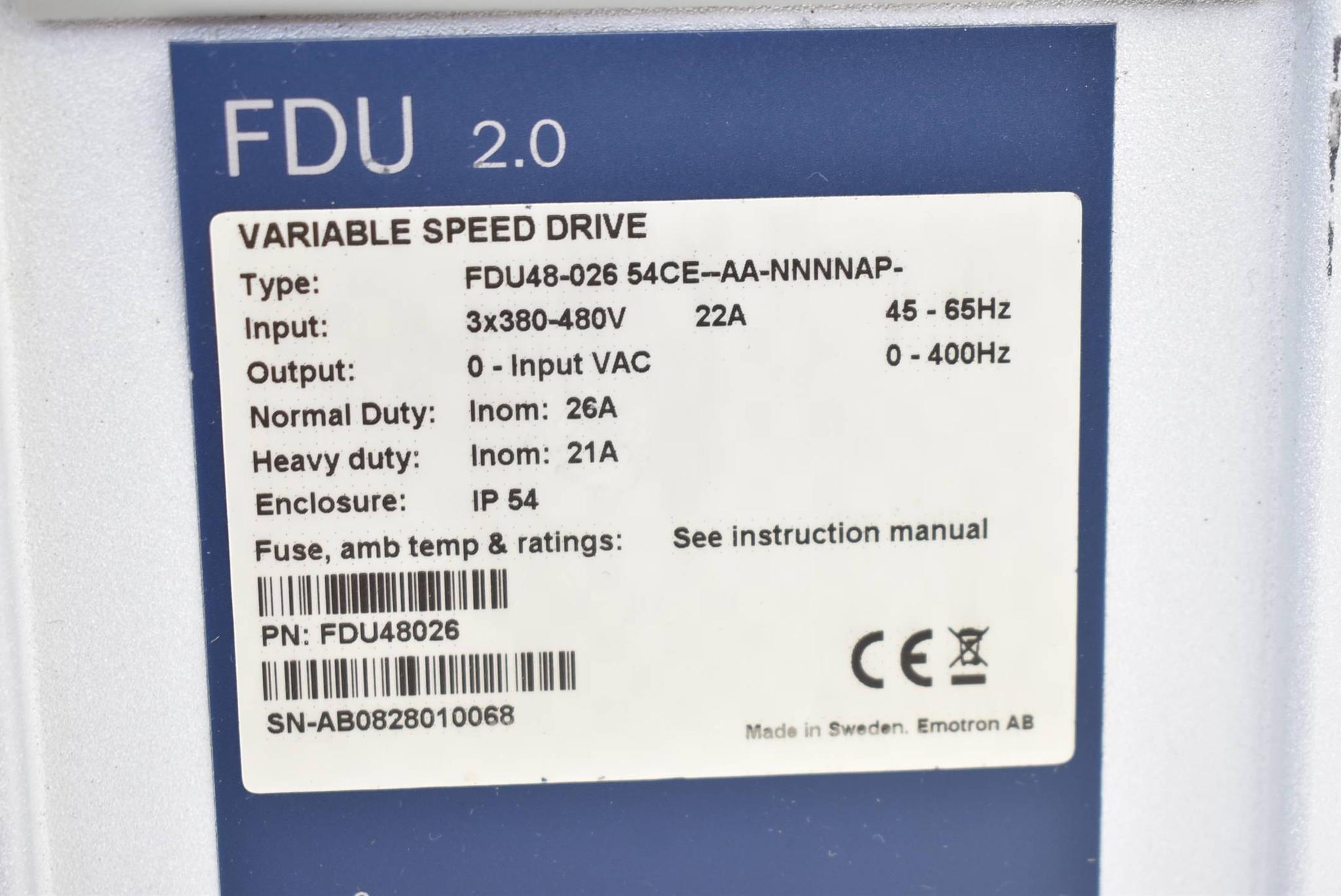 Produktfoto 2 von Emotron Variable Speed Drive FDU48-026 54CE--AA-NNNNAP-22A ( FDU48026 )