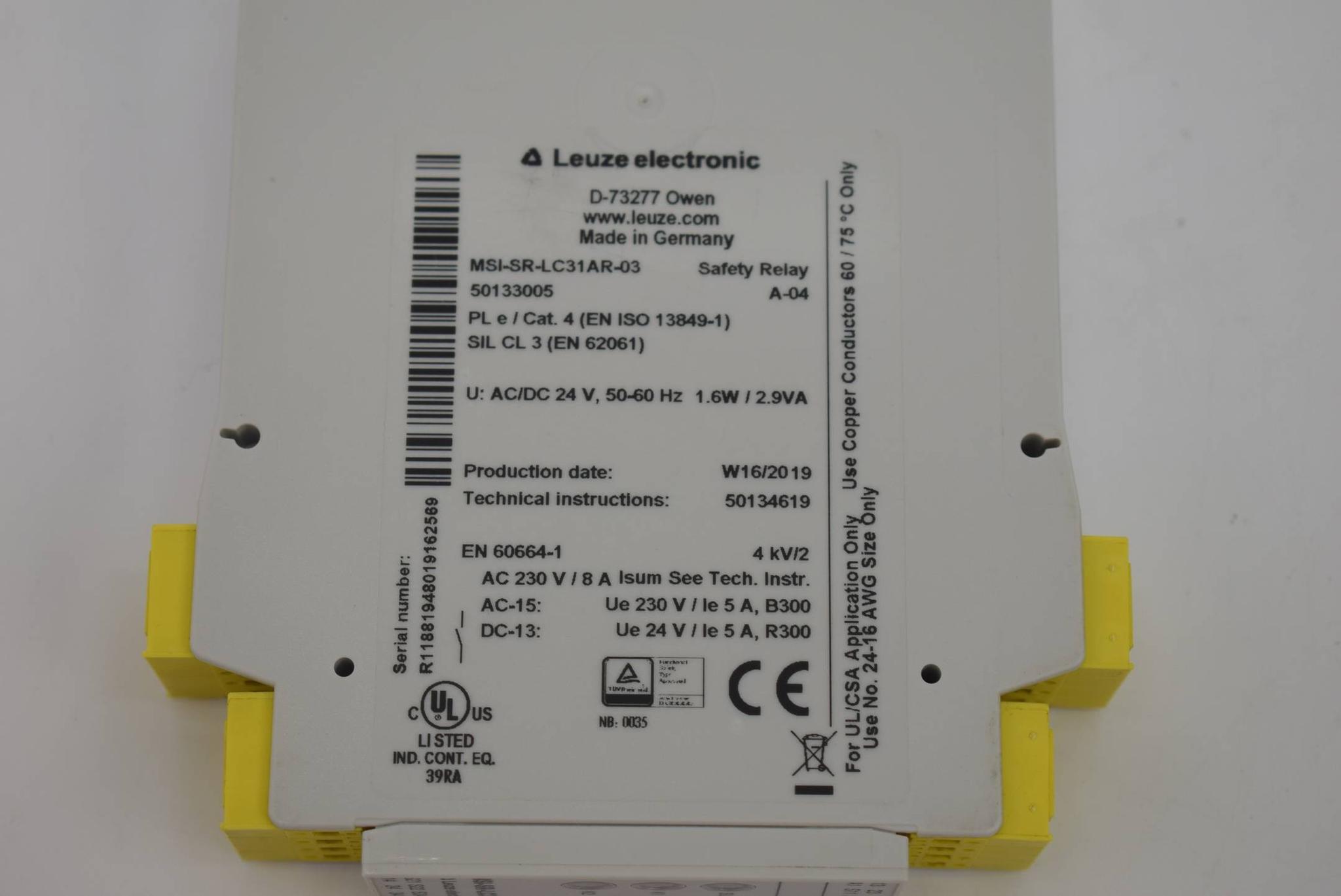 Produktfoto 2 von Leuze electronic MSI-SR-LC31AR-03 - Sicherheits-Relais