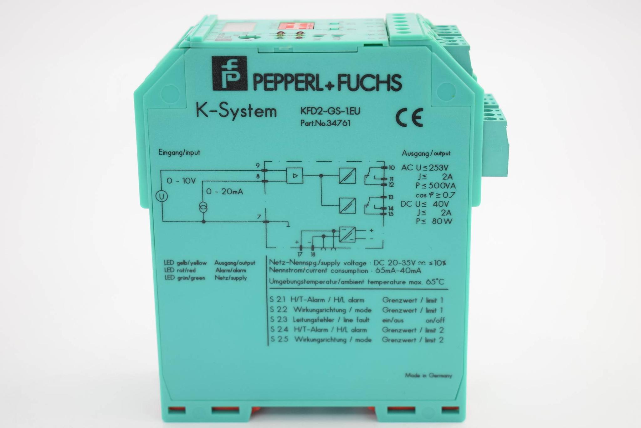 Produktfoto 2 von Pepperl+Fuchs Strom-/Spannungsgrenzwertschalter KFD2-GS-1.EU ( 34761 )