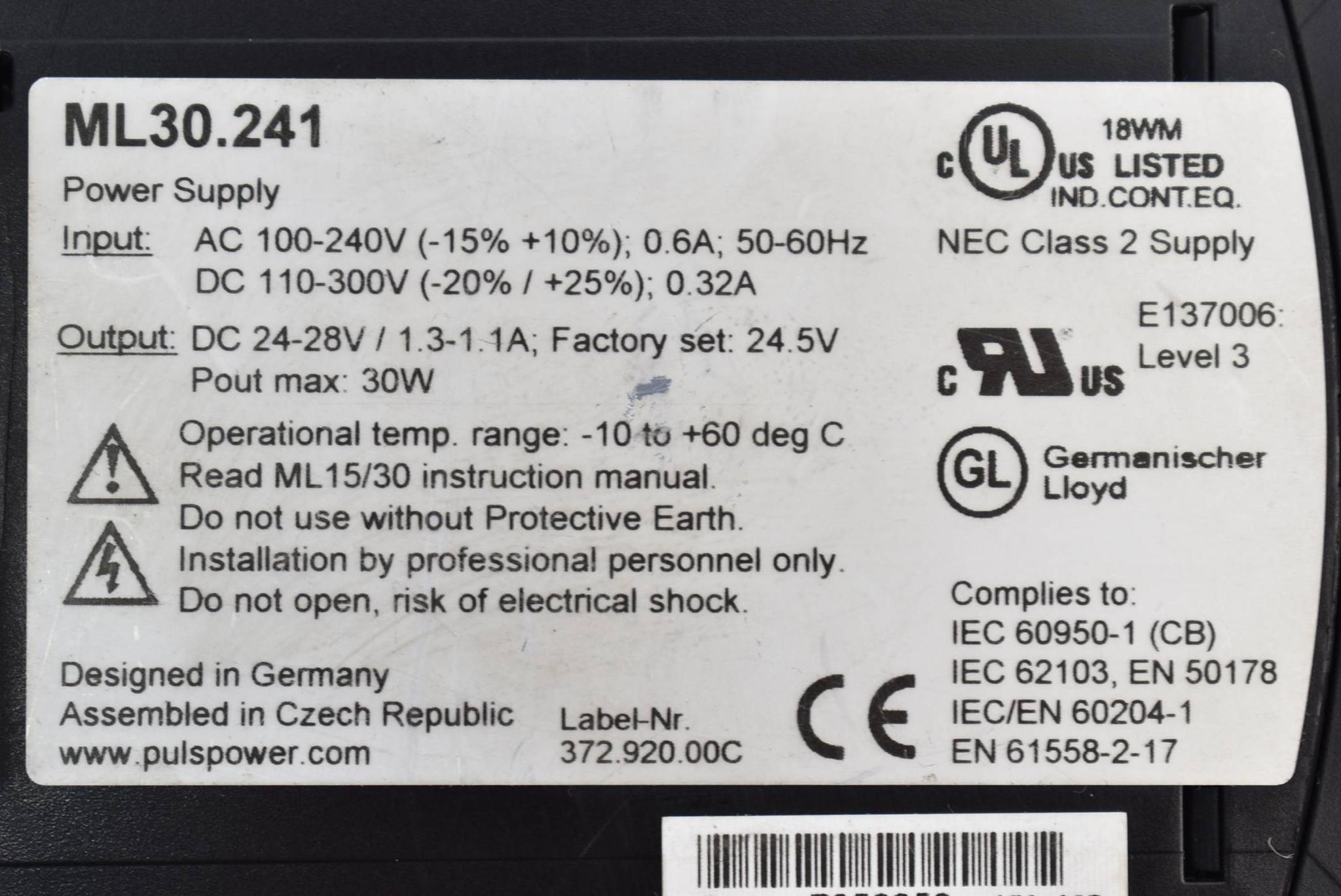 Produktfoto 2 von PULS Power Supply 24V 1,3A ML30.241