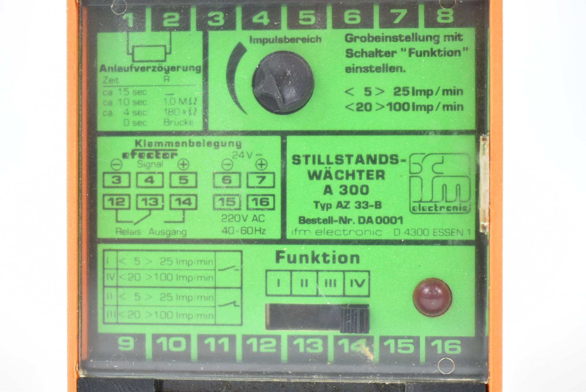 Produktfoto 2 von ifm Electronic A300 Stillstandswächter AZ 33-B DA0001