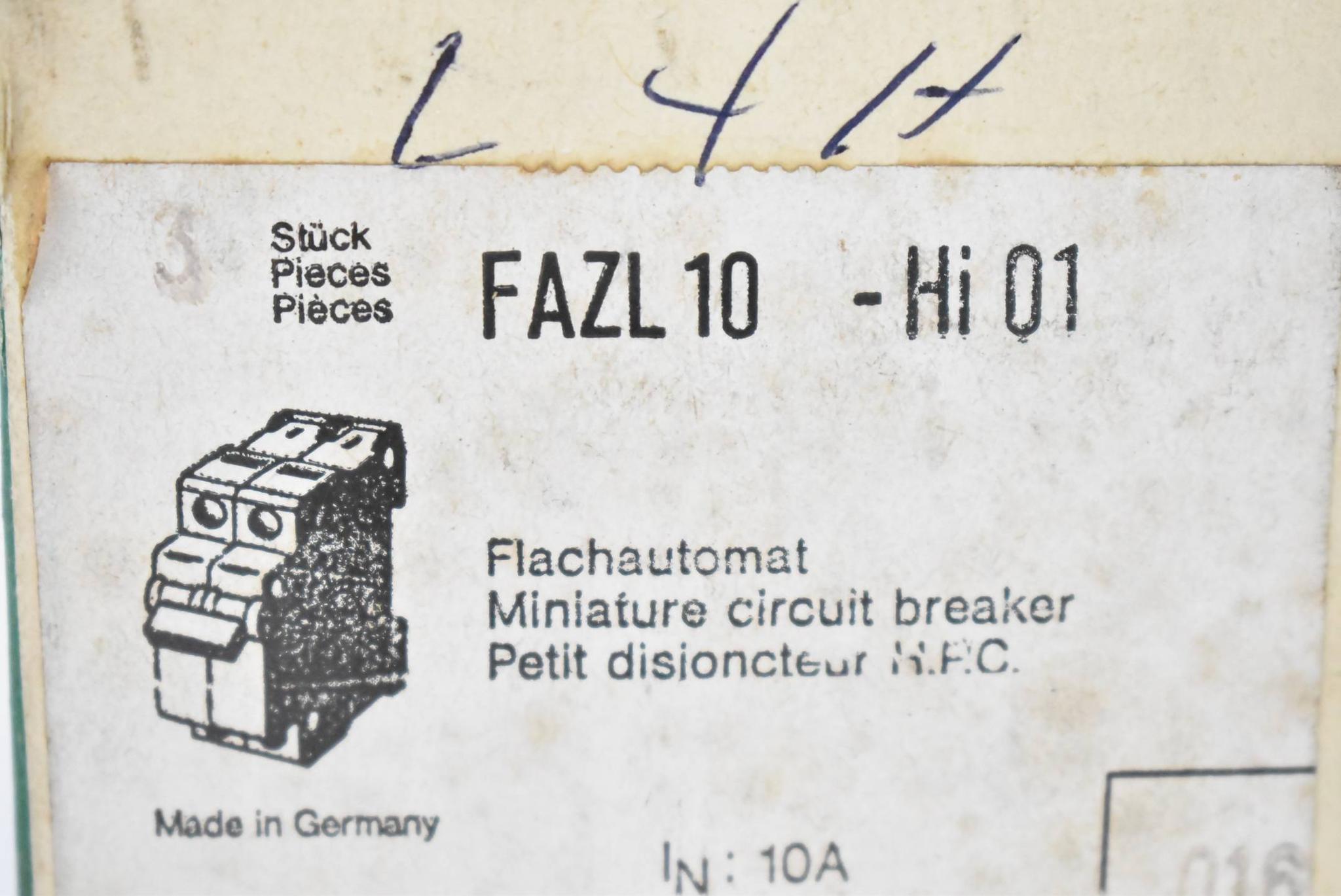 Produktfoto 3 von Klöckner Moeller Schutzschalter 4 Stück FAZL10-Hi01