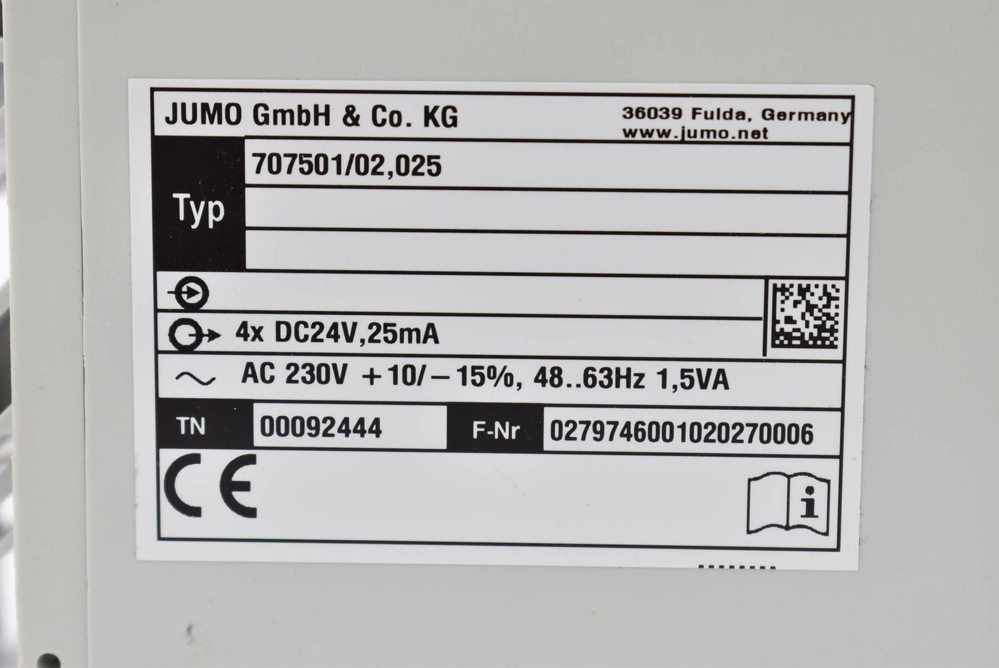 Produktfoto 2 von Jumo Messumformer 4xDC24V 25mA AC230V 48-63Hz 1,5VA TN-45/025 ( 707501 )