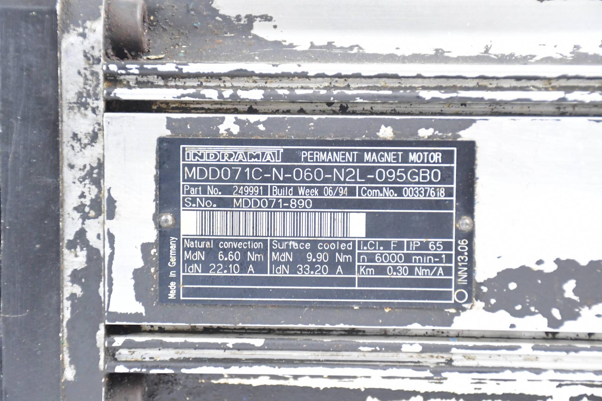 Produktfoto 2 von Indramat Permanent Magnet Motor MDD071C-N-060-N2L-095GB0 / 249991 Inkl. Getriebe