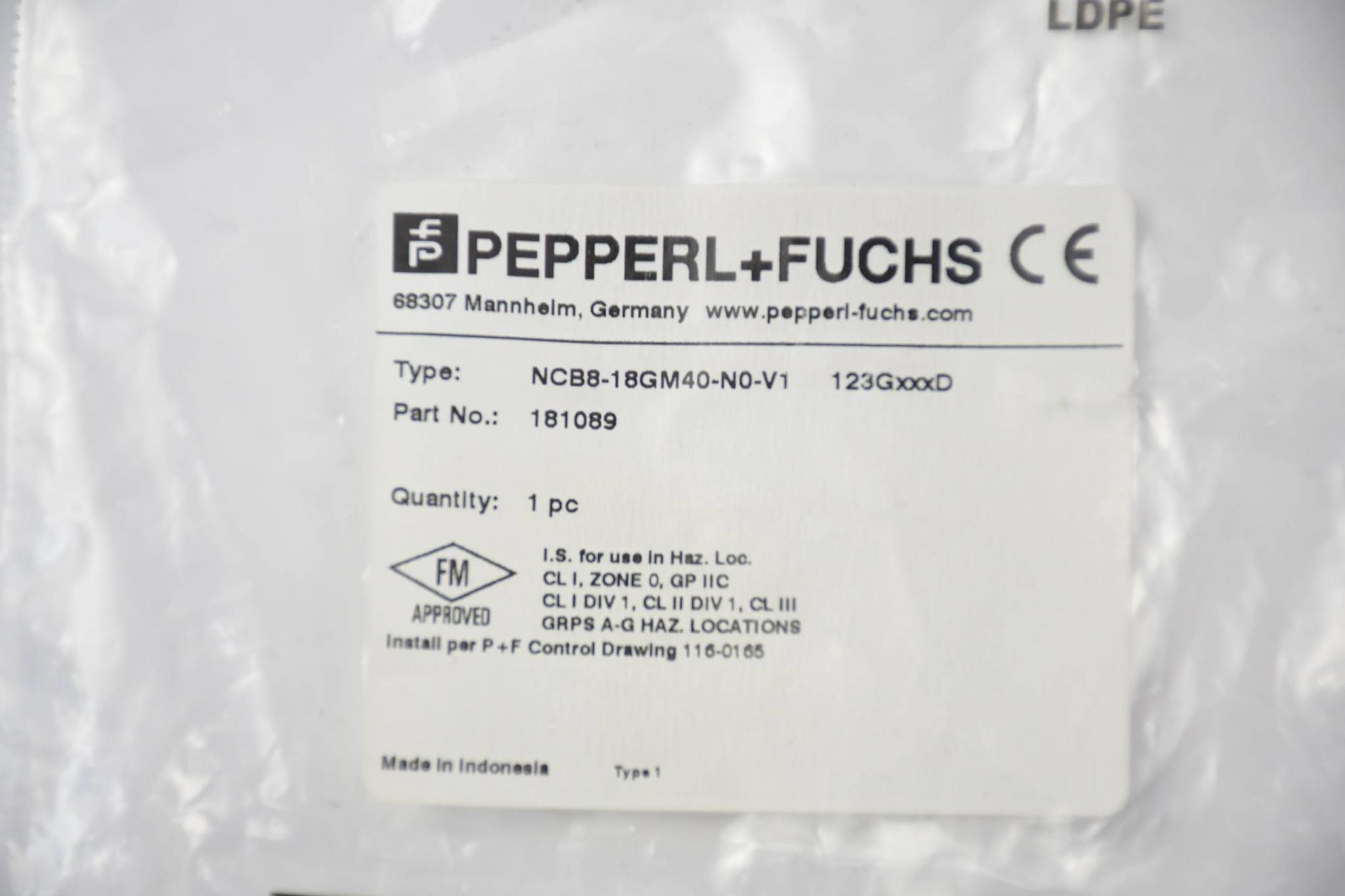 Produktfoto 2 von Pepperl+Fuchs Induktiver Sensor NCB8-18GM40-NO-V1 ( 181089 )