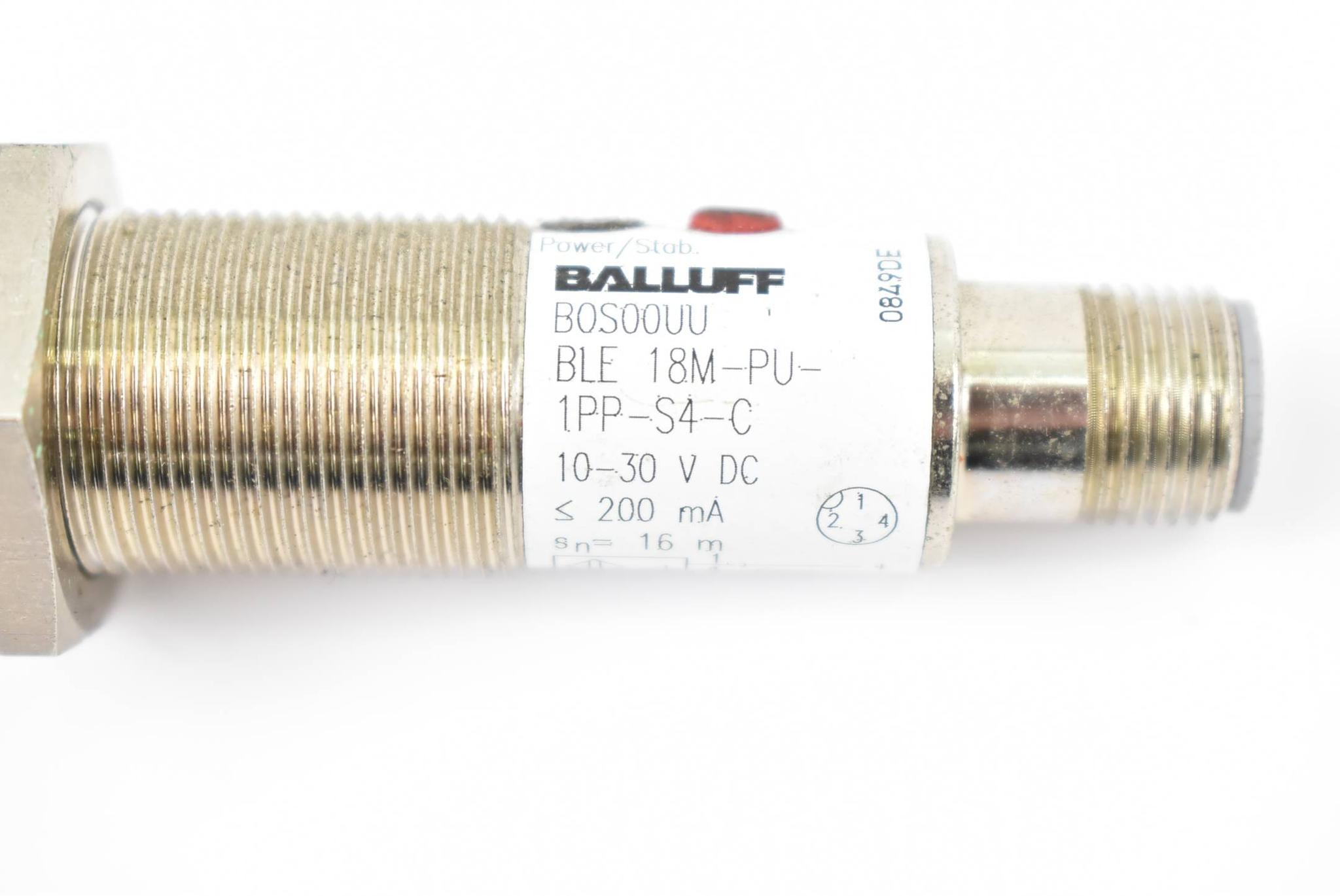 Balluff Lichtschranke Sensor 10-30VDC 200mA 16m BOS00UU ( BLE 18M-PU-1PP-S4-C )