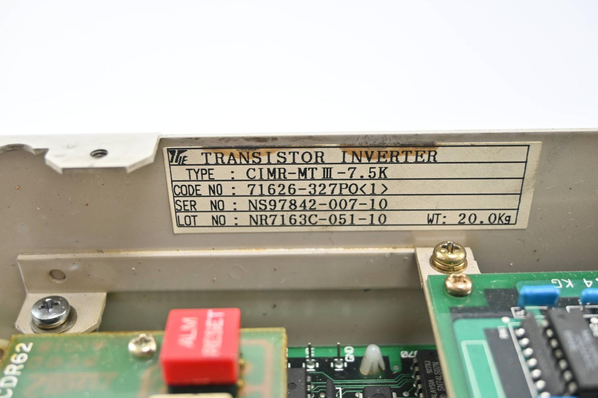 Produktfoto 3 von Yaskawa Transistor Inverter CIMR-MT III-7.5K ( 71626-327<1> )