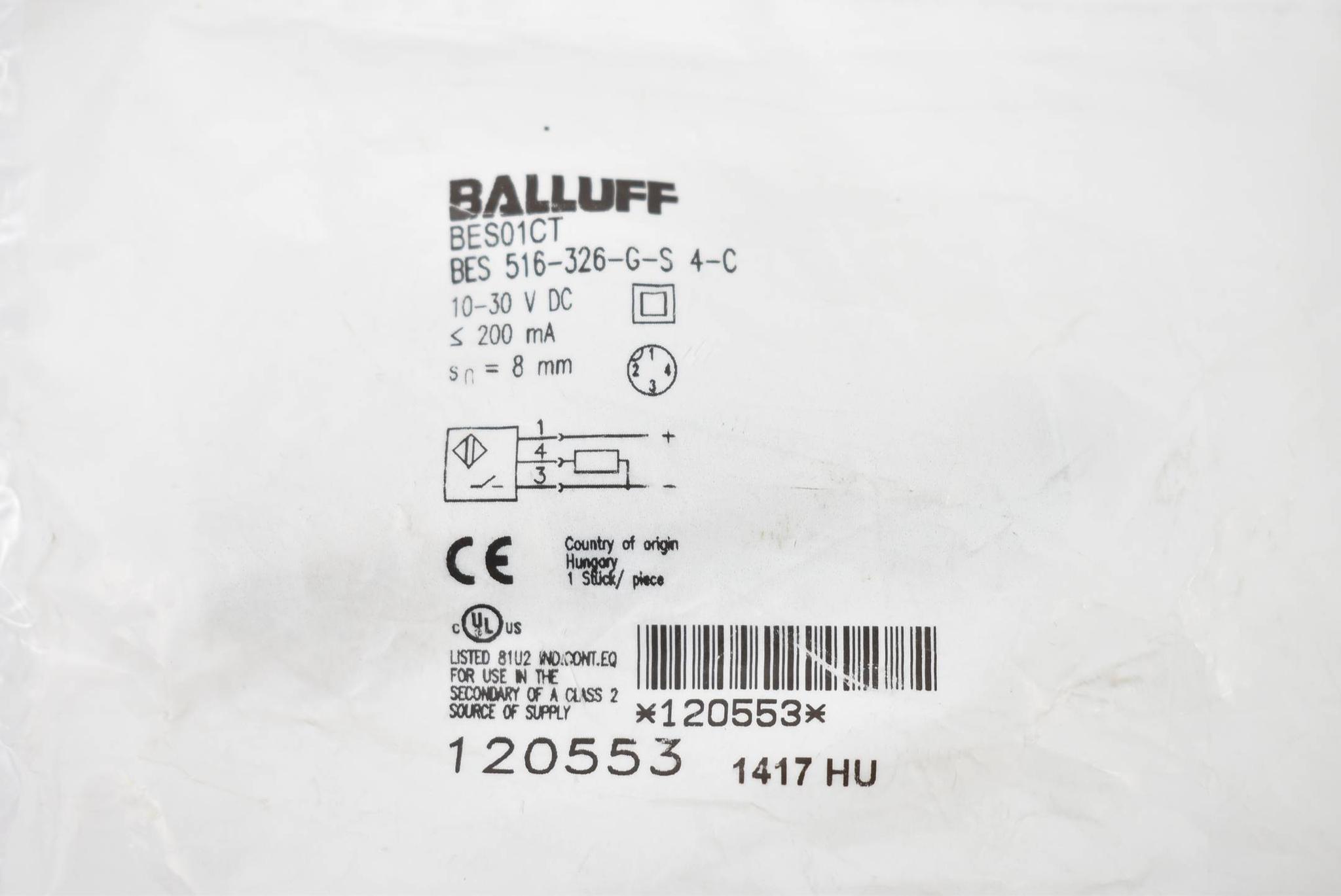 Produktfoto 2 von Balluff induktiver Sensor BES01CT BES 516-326-G-S4-C ( BES 516-326-G-S 4-C )