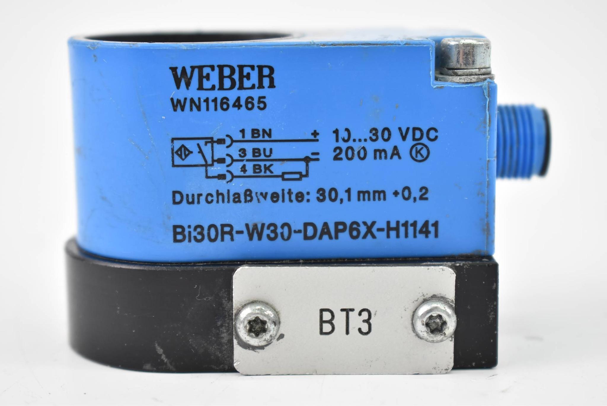 Produktfoto 2 von Weber induktiver Ring Sensor 10-30VDC 200mA Bi30R-W30-DAP6X-H1141 ( WN116465 )