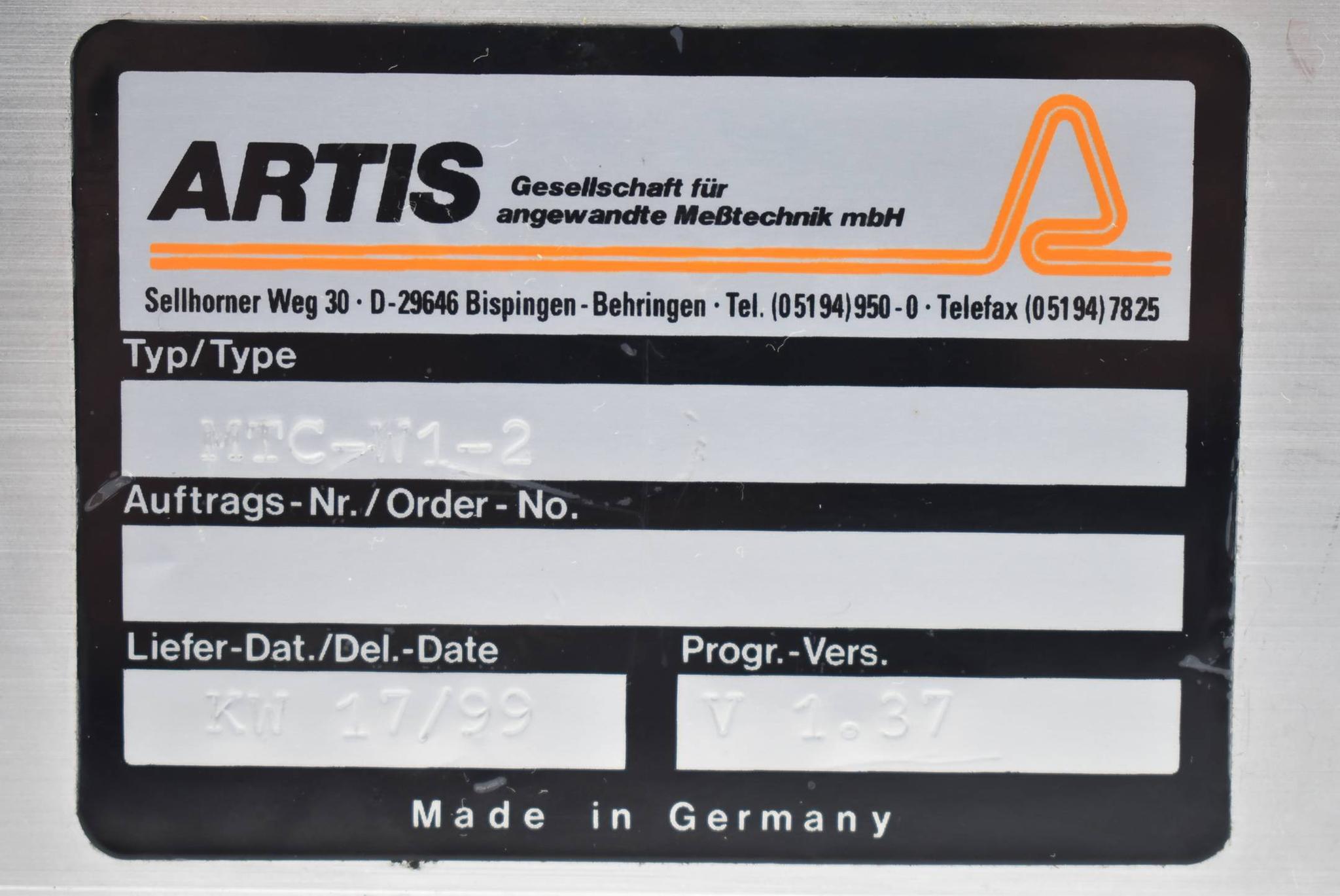 Produktfoto 3 von Artis Controller MTC-W1-2 Vers. 1.37