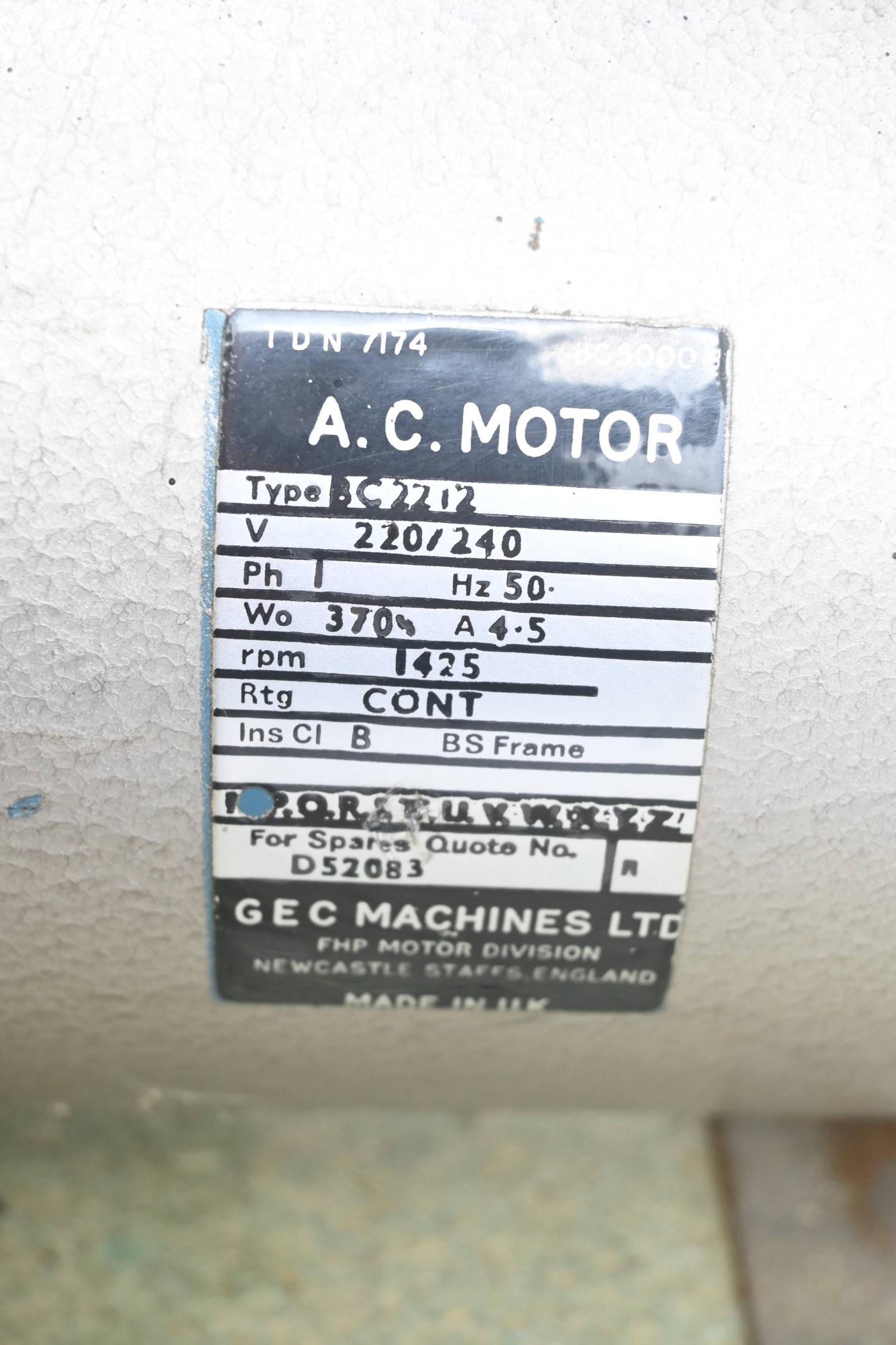 Produktfoto 3 von GEC AC-Motor BS 2212 ( BS2212 ) inkl. Edwards Vakuumpumpe E2M8