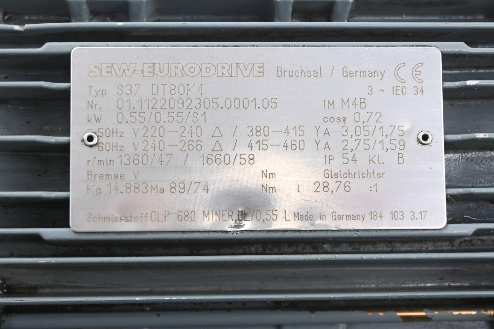 Produktfoto 2 von SEW Eurodrive Getriebemotor S37 DT80K4 ( S37DT80K4 )