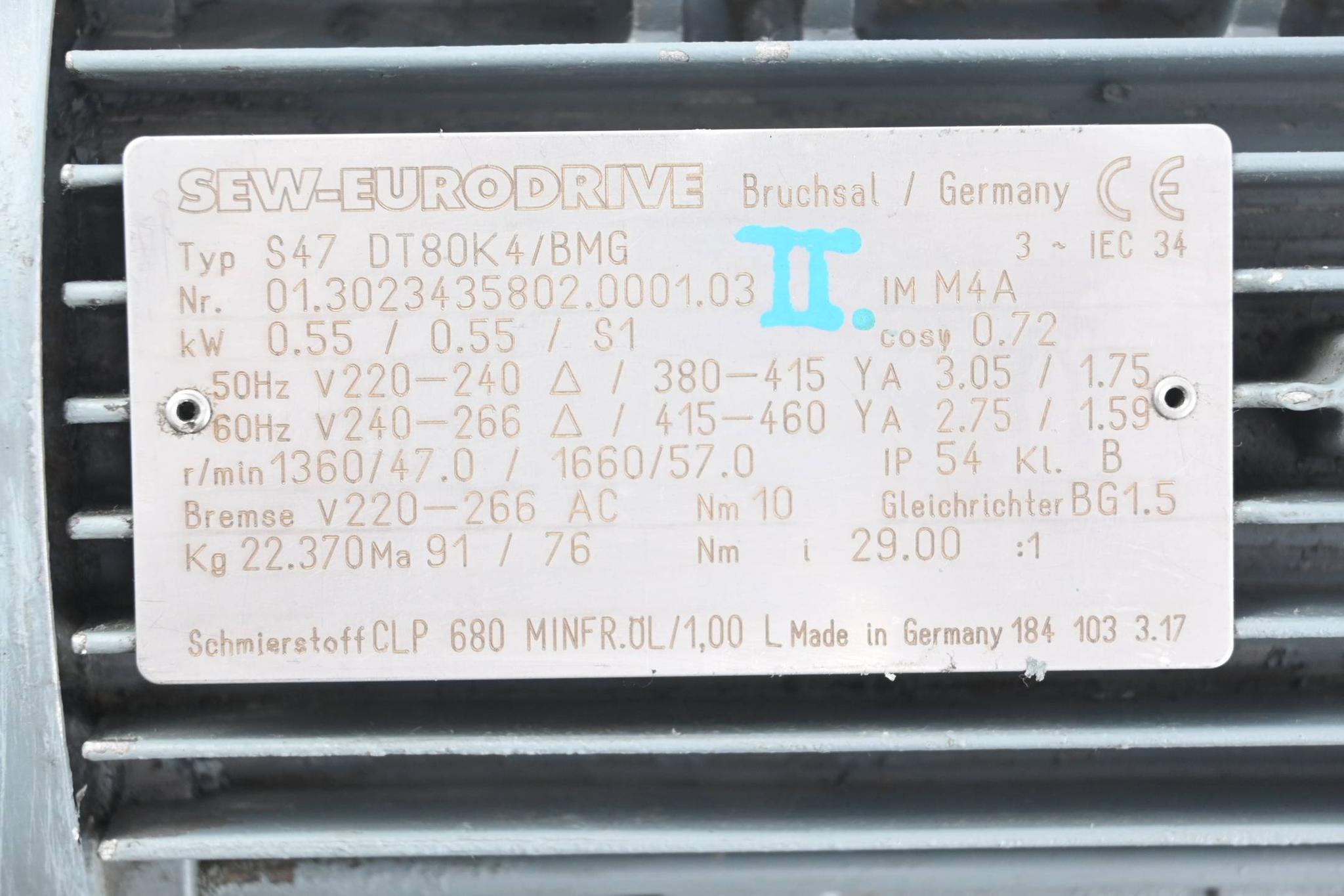 Produktfoto 2 von SEW Eurodrive Getriebemotor S47 DT80K/BMG ( S47DT80K/BMG )