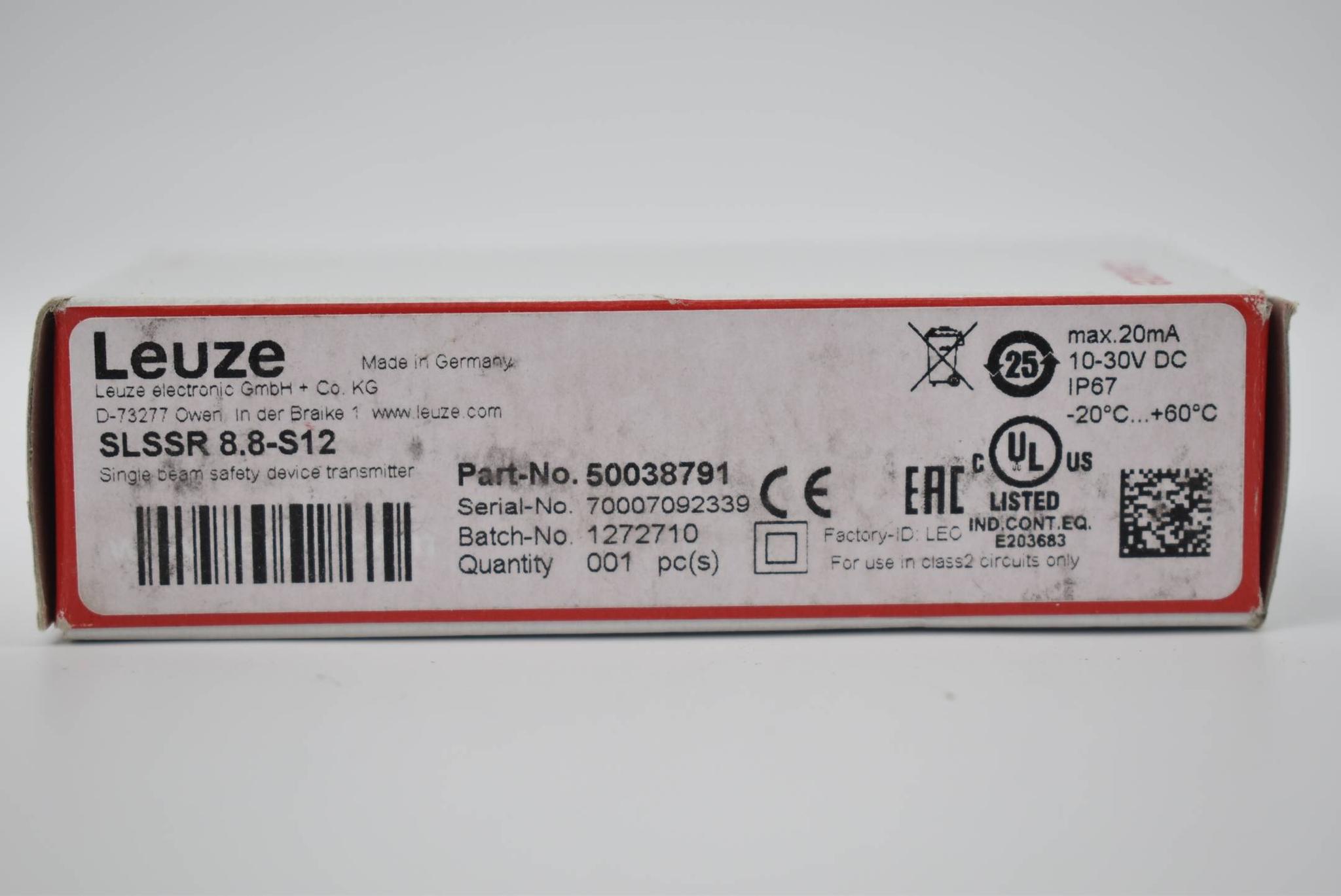 Produktfoto 3 von Leuze electronic Einstrahl-Sicherheitsgerätesender SLSSR 8.8-S12 ( 50038791 )