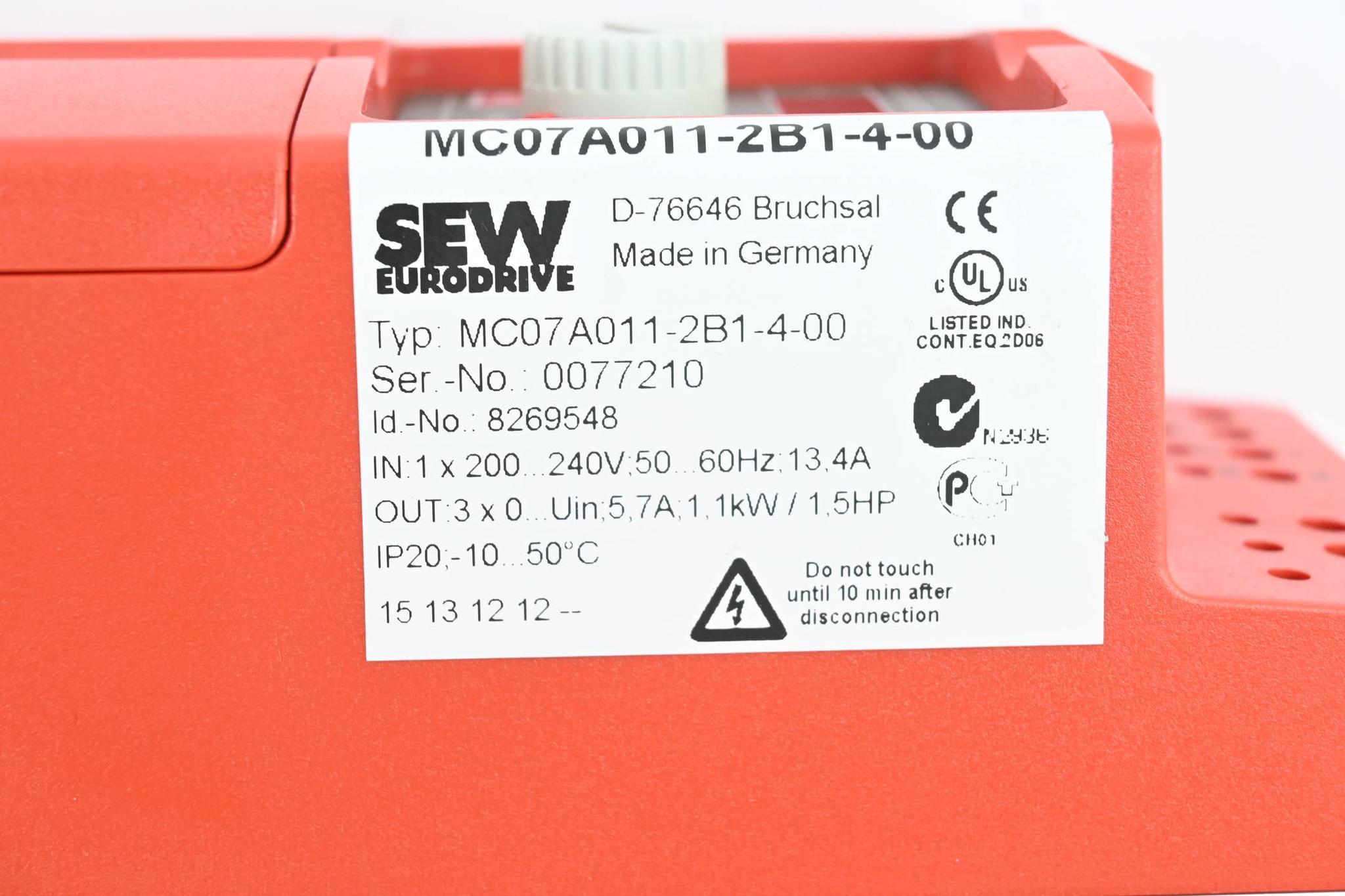 Produktfoto 3 von SEW Eurodrive Movitrac Frequenzumrichter MC07A011-2B1-4-00 ( 8269548 )