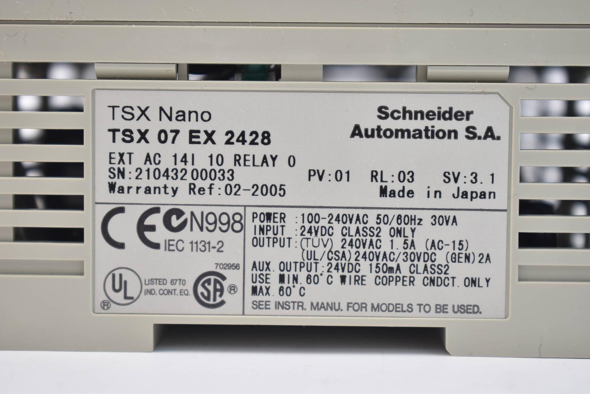 Produktfoto 3 von Schneider automation Modicon TSX Nano TSX 07 EX 2428 ( TSX07EX2428 )