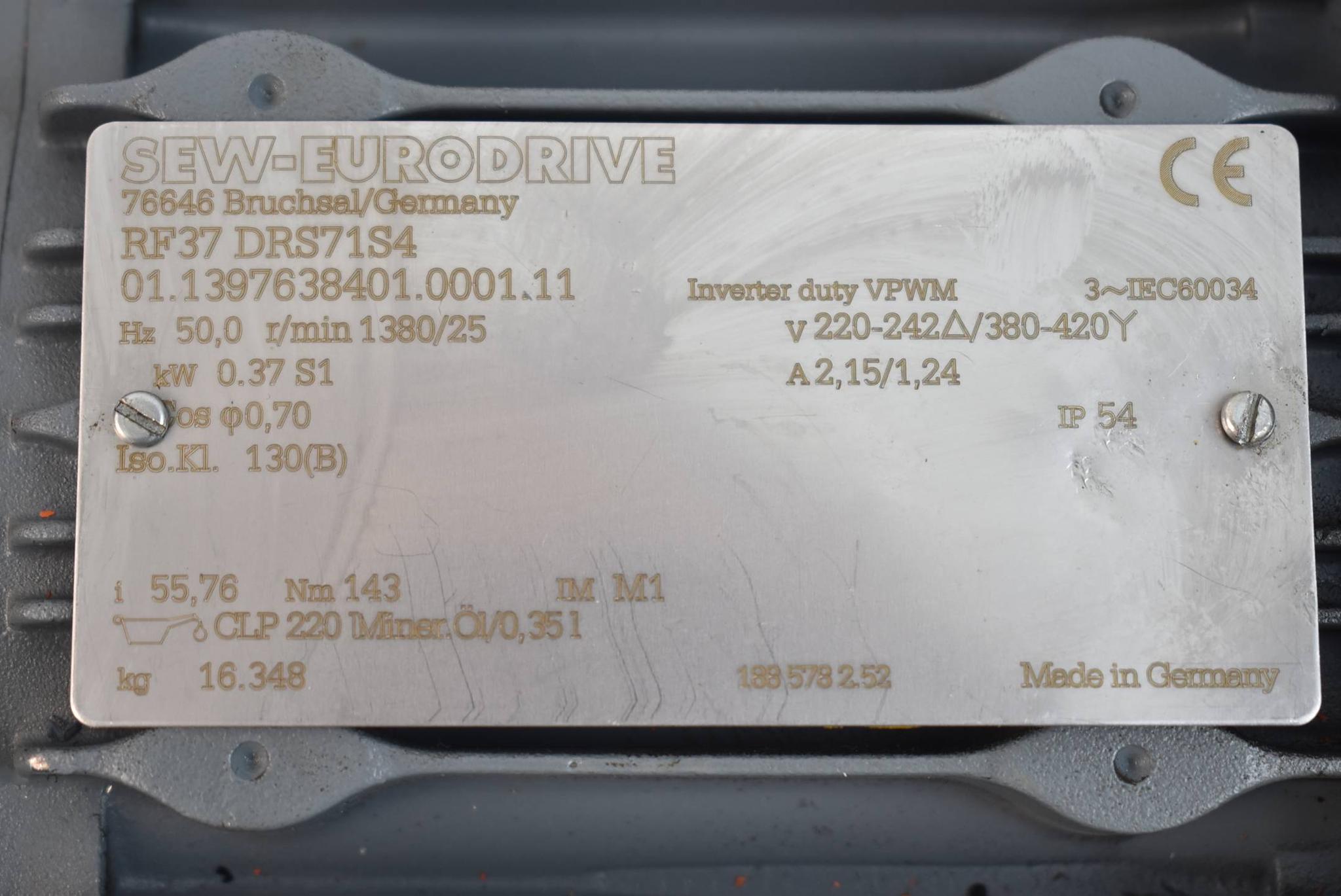 Produktfoto 3 von SEW eurodrive Getriebemotor RF37 DRS71S4 ( 0,37kW 1380r/min. 50Hz )