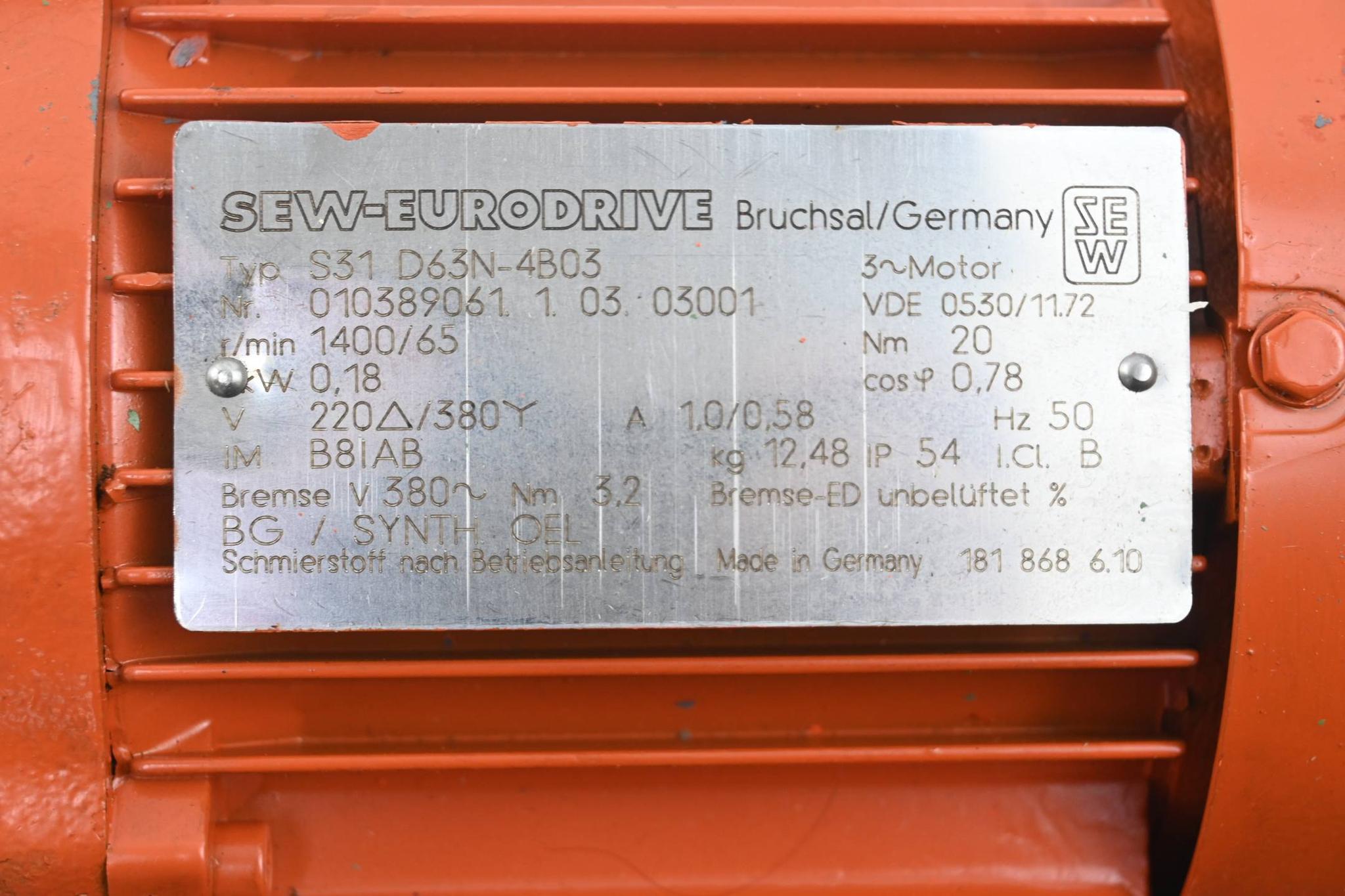 Produktfoto 2 von SEW Eurodrive Getriebemotor S31D63N-4B03 ( S31 D63N-4B03 )