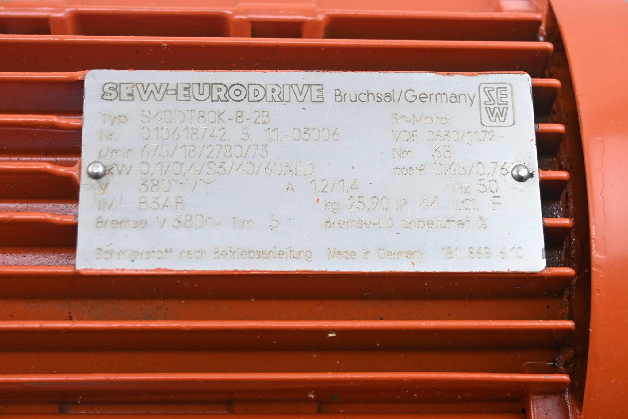 Produktfoto 2 von SEW Eurodrive Getriebemotor S40DT80K-8-2B ( S40 DT80K-8-2B )