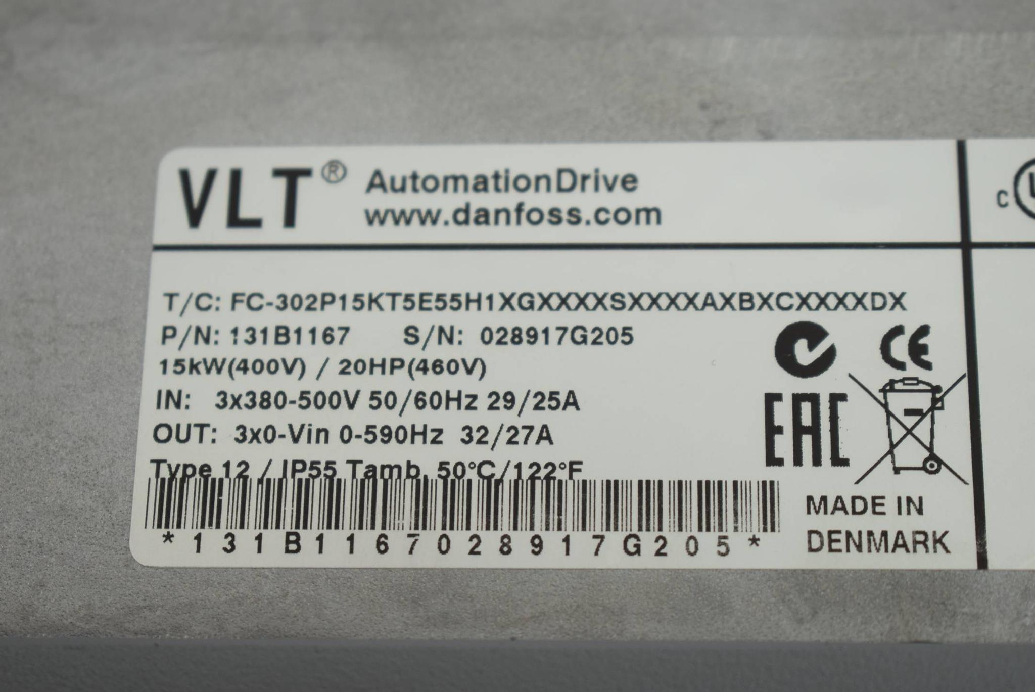 Produktfoto 5 von Danfoss VLT® AutomationsDrive FC-302P15KT5E55H1 ( 131B1167 )