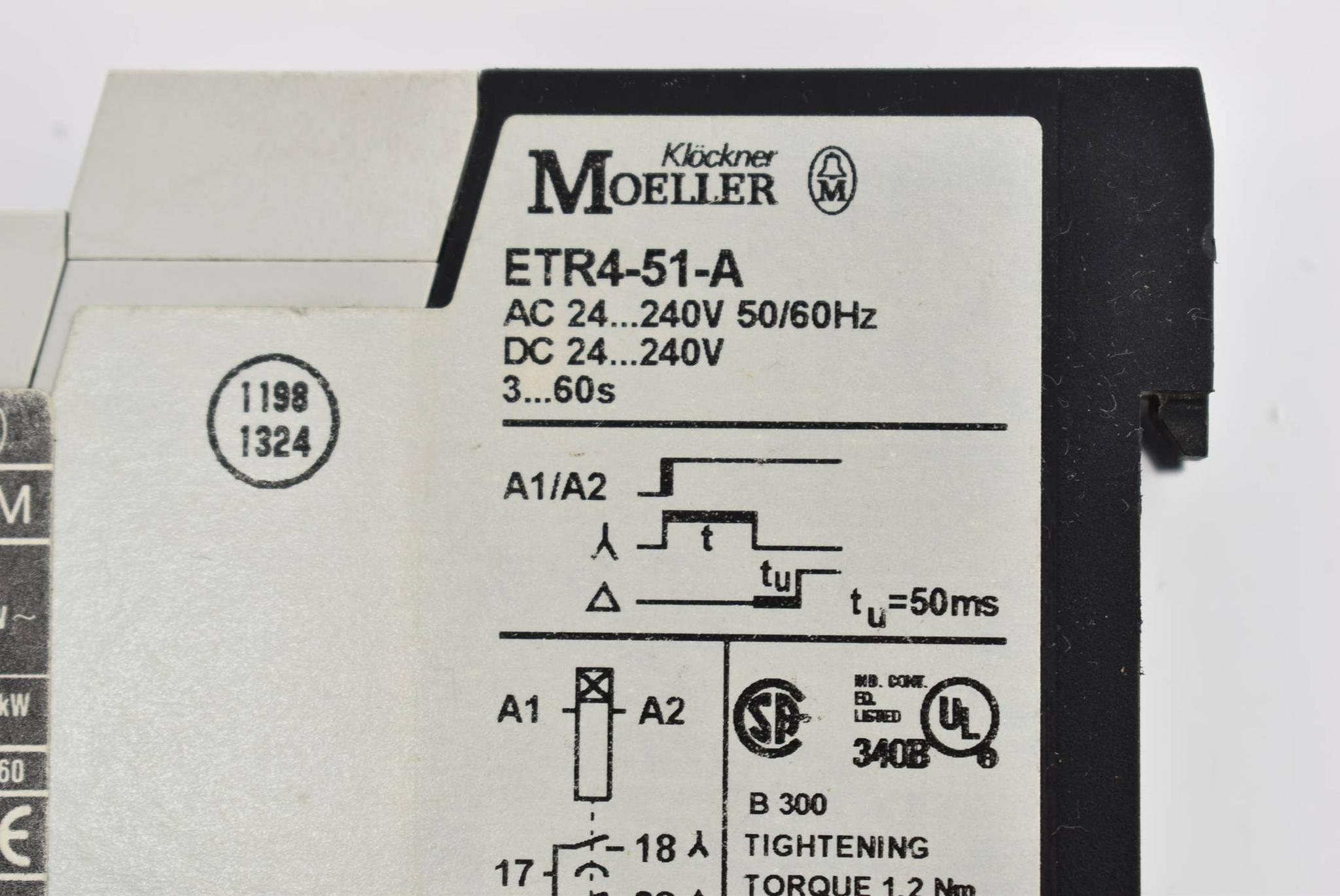 Produktfoto 3 von Klöckner Möller Timing Relay AC 24 50/60Hz 240 V ETR4-51-A