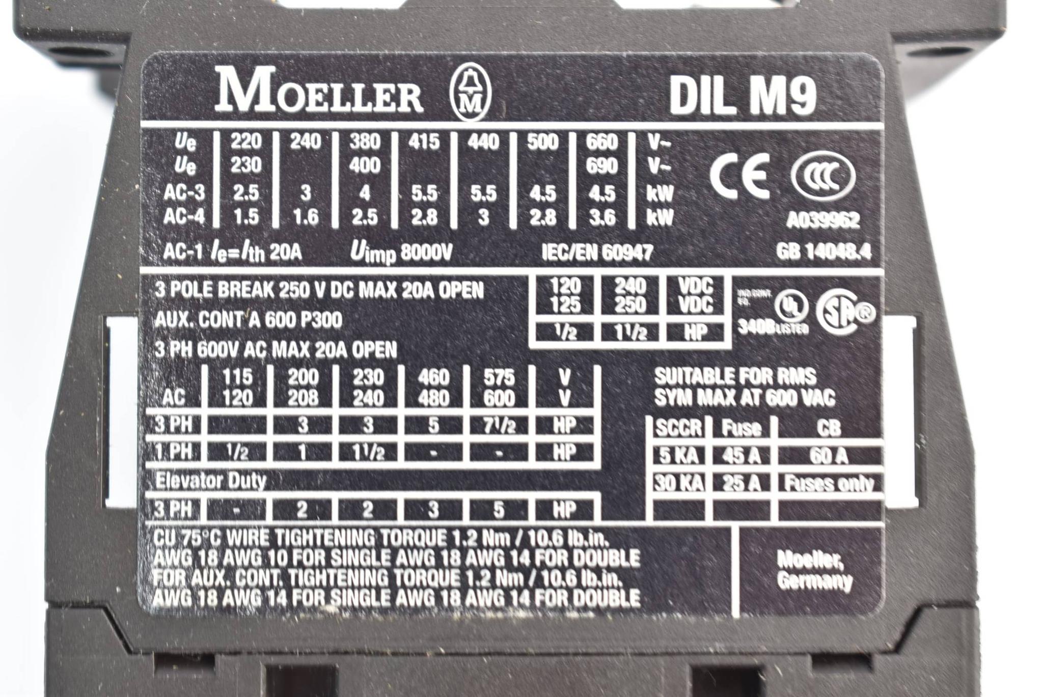 Produktfoto 2 von Klöckner-Möller Leistungsschütz DIL M9