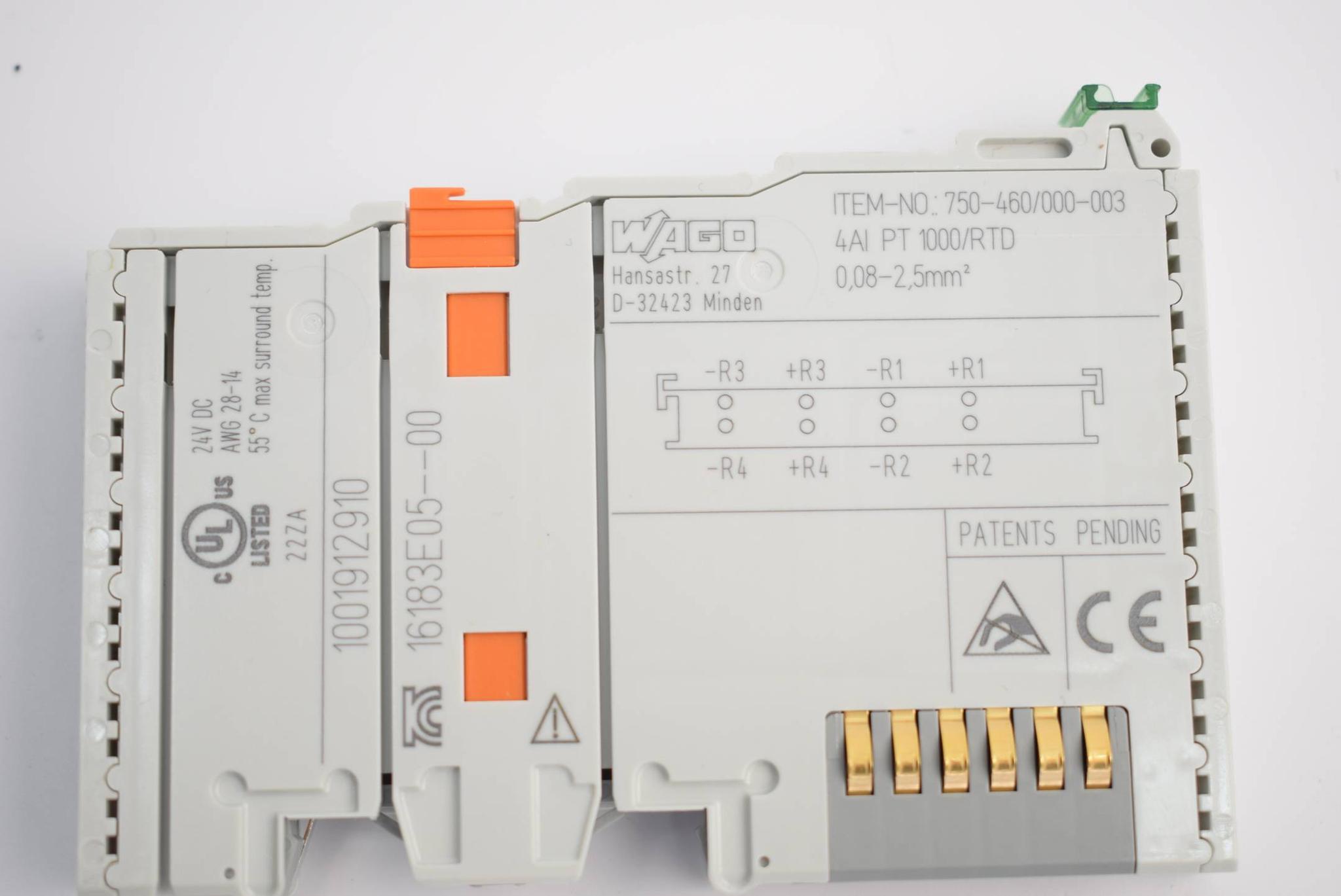 Wago 4-Kanal-Analogeingang für Widerstandssensoren Pt100-/RTD 750-460/000-003