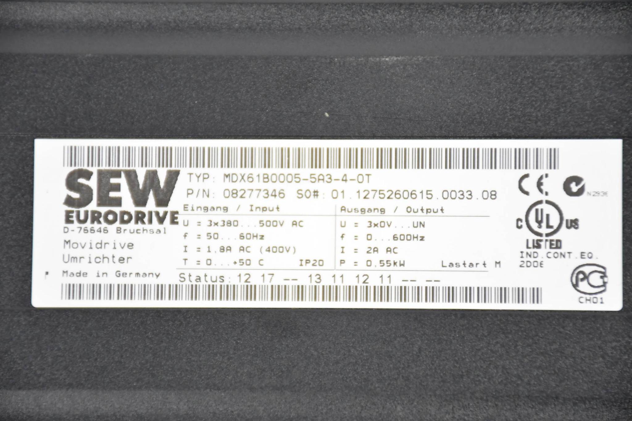 Produktfoto 4 von SEW Eurodrive Frequenzumrichter MDX61B0005-5A3-4-0T ( 08277346 )