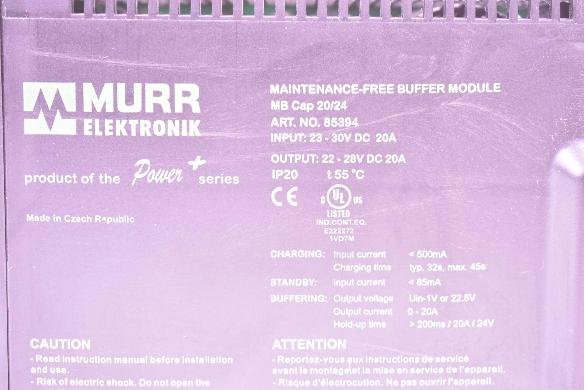 Produktfoto 2 von Murr Elektronik MB Cap 20/24 Puffermodul 85394