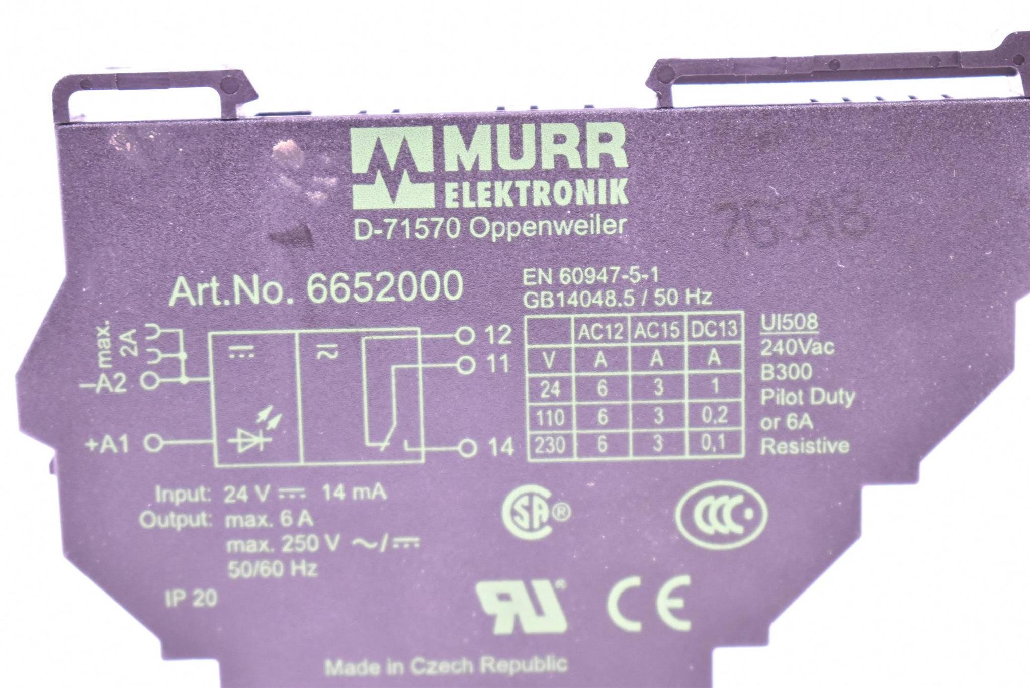 Produktfoto 2 von Murr Ausgangsrelais MIRO 6,2 24VDC-1U 6652000