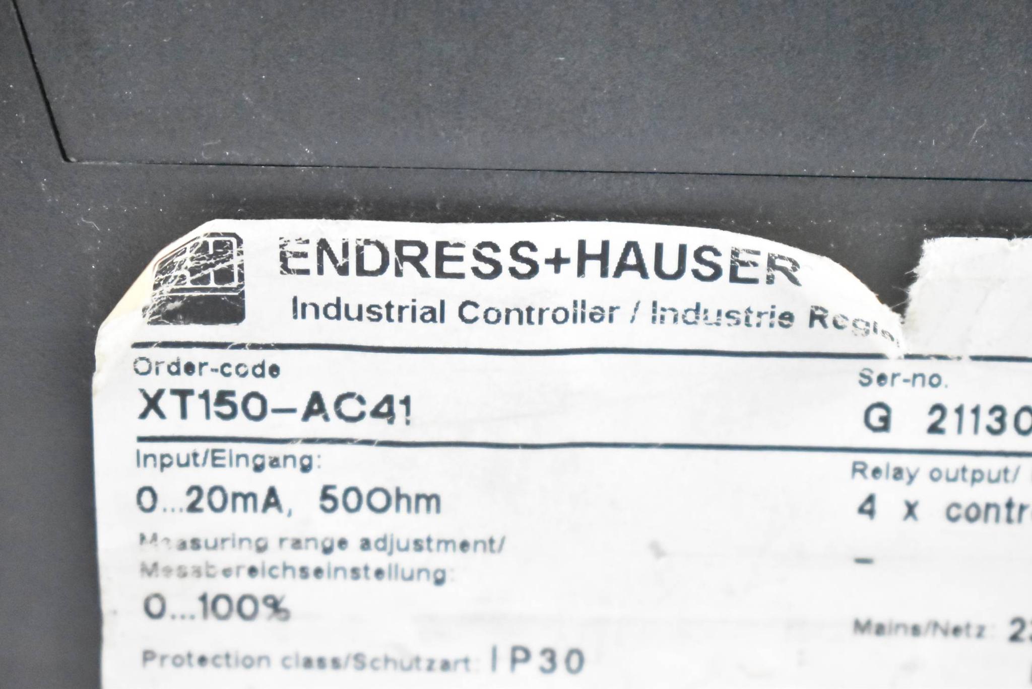 Produktfoto 3 von Endress + Hauser Industrie Regler XT150-AC41 ( XT150AC41 )