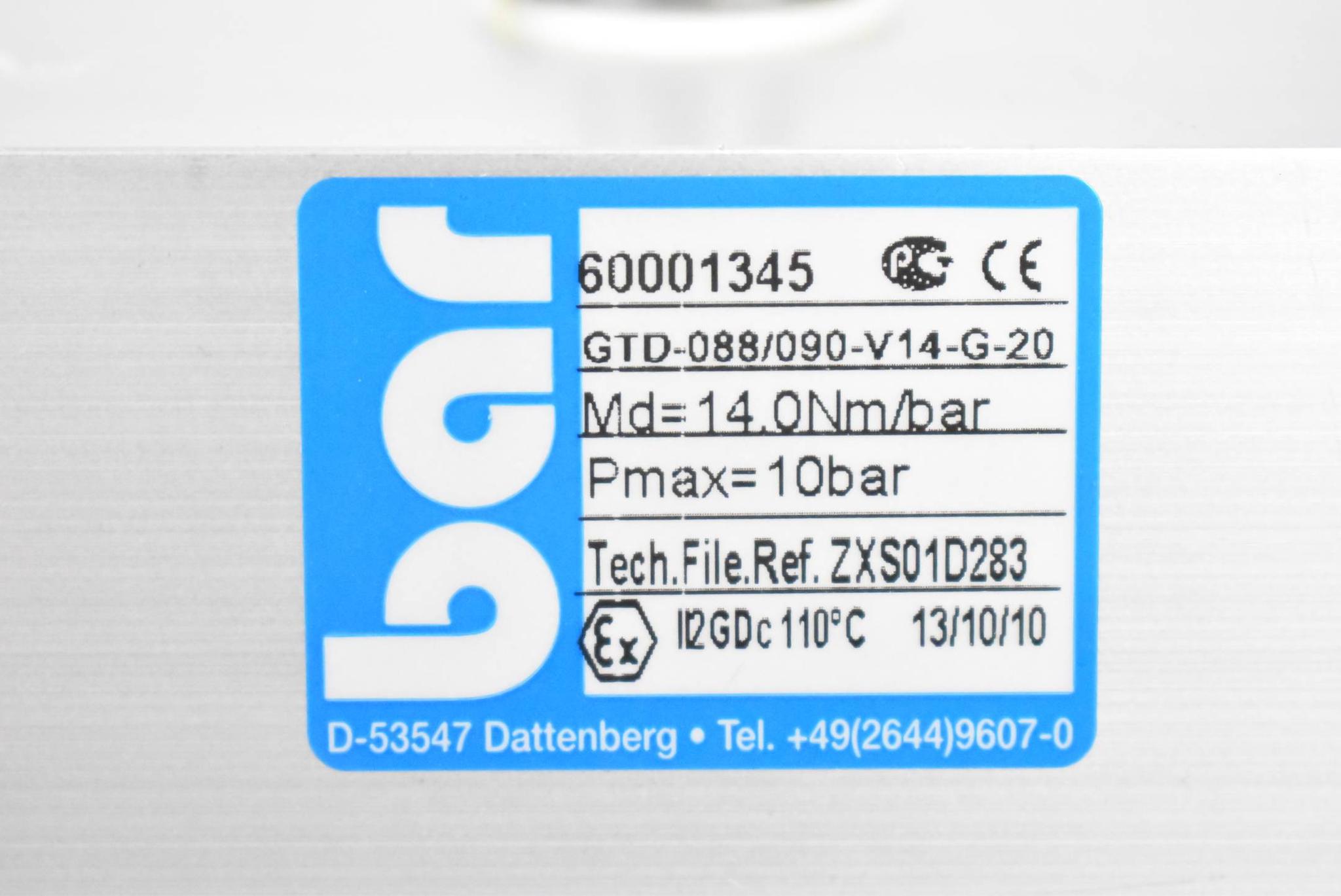 Produktfoto 5 von BAR Pneumatikantrieb Stellantrieb GTD-088/090-V14-G-20 ( 60001345 )