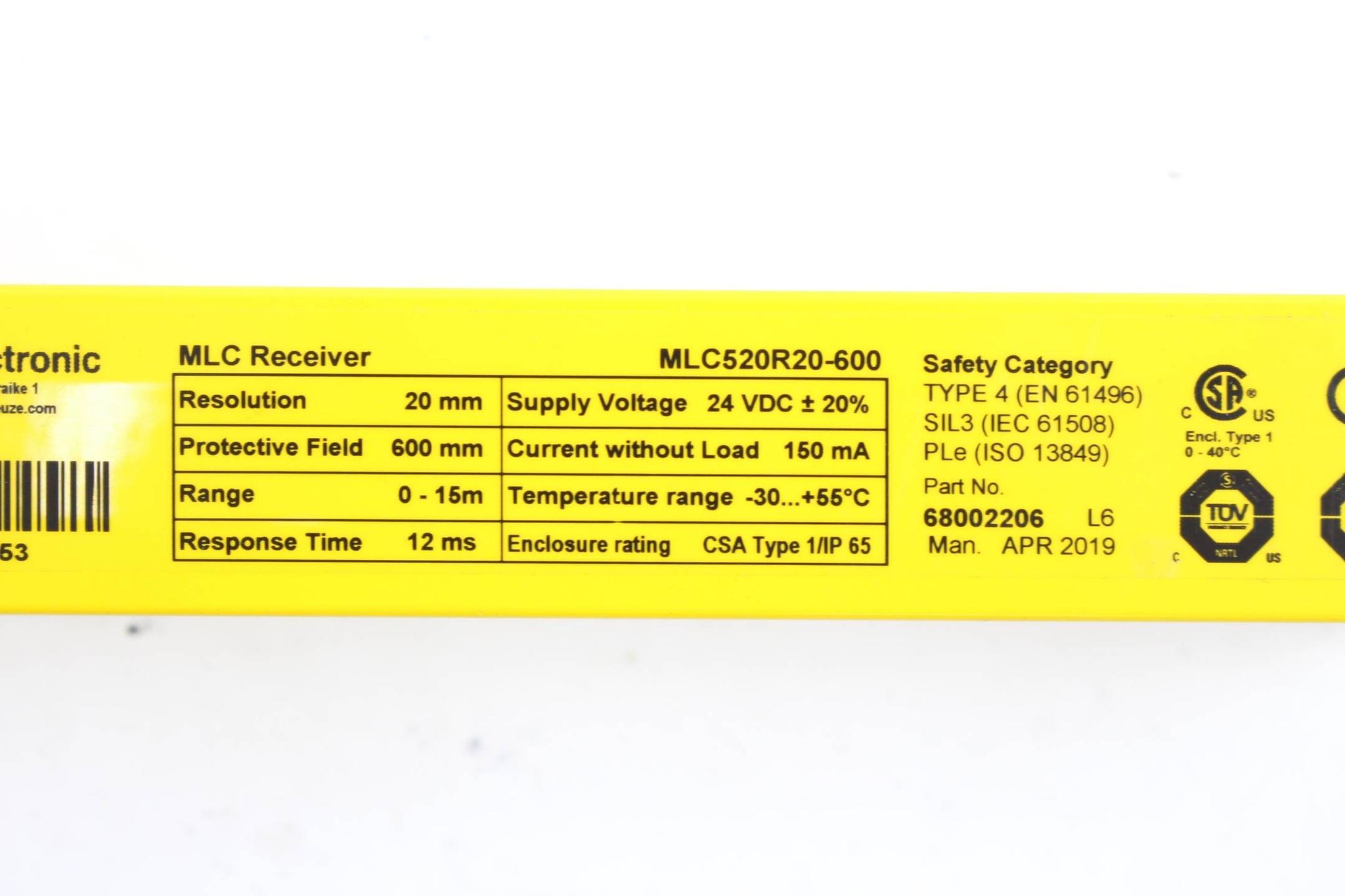 Produktfoto 2 von Leuze Electronic MLC Receiver MLC520R20-600 ( 68002206 )