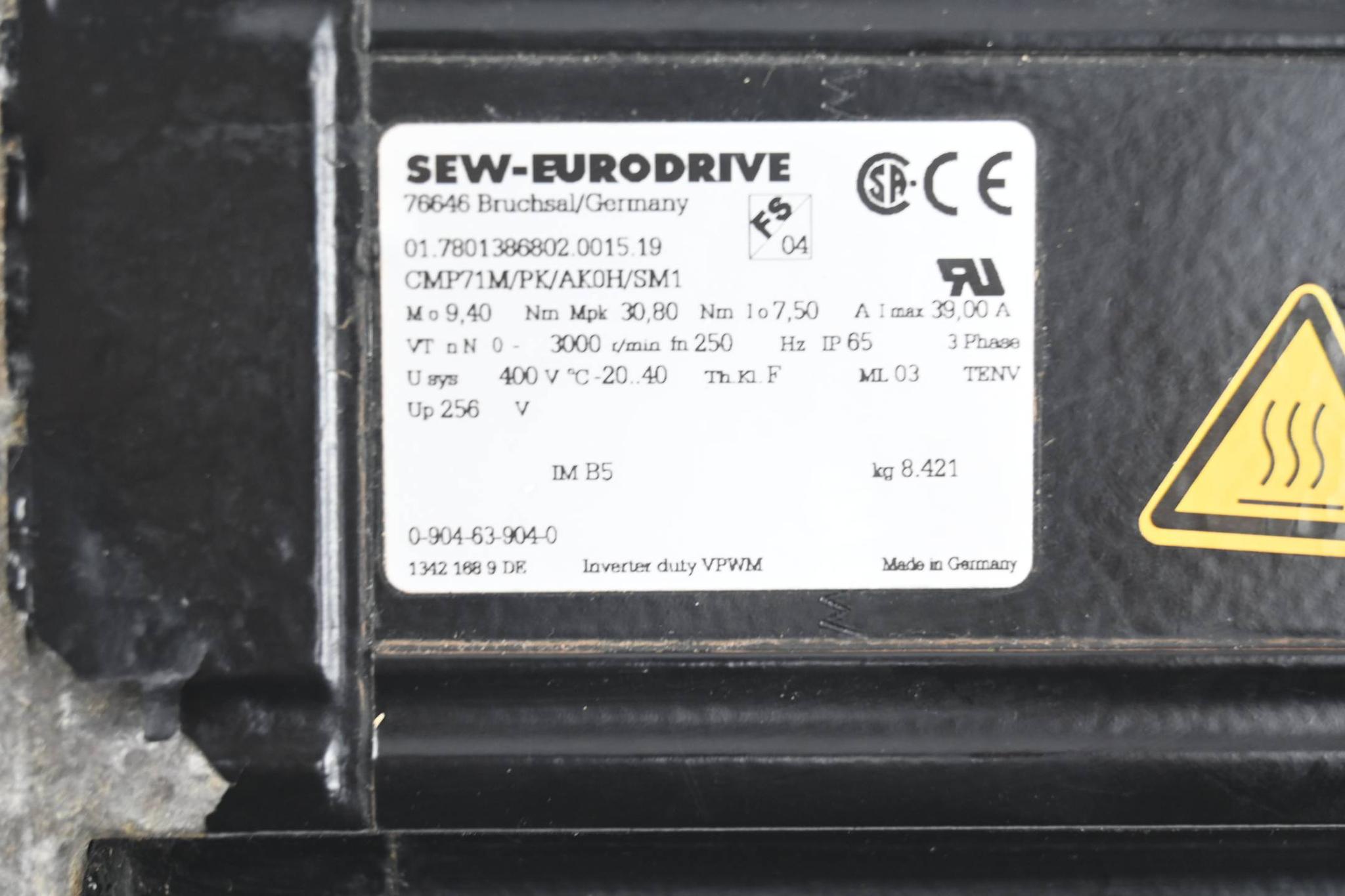 Produktfoto 2 von SEW Eurodrive 3~ Motor CMP71M/PK/AK0H/SM1