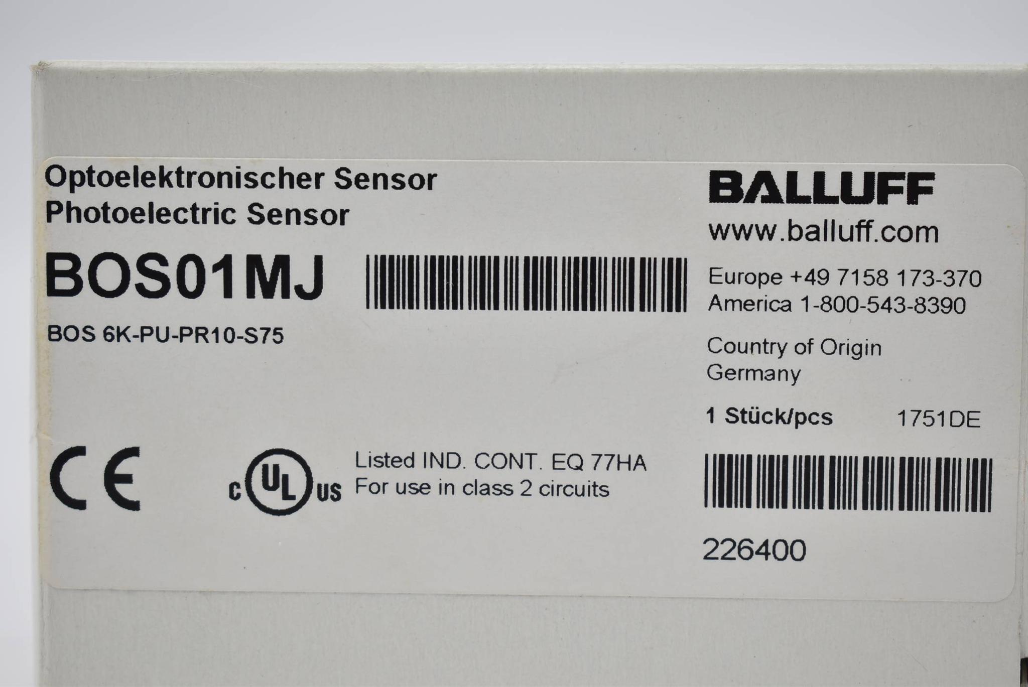 Produktfoto 3 von Balluff Optoelektronischer Sensor BOS01MJ ( BOS 6K-PU-PR10-S75 ) 226400