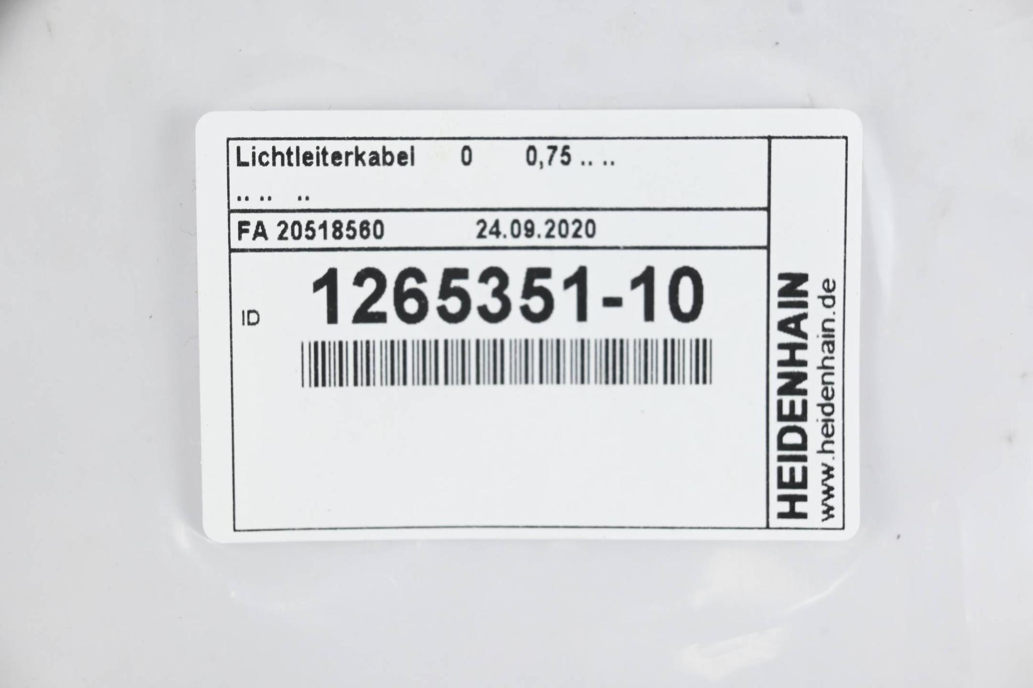 Produktfoto 1 von Heidenhain Lichtwellenleiter Lichtleiterkabel 0,75m ( 1265351-10 ) 1265 351-10