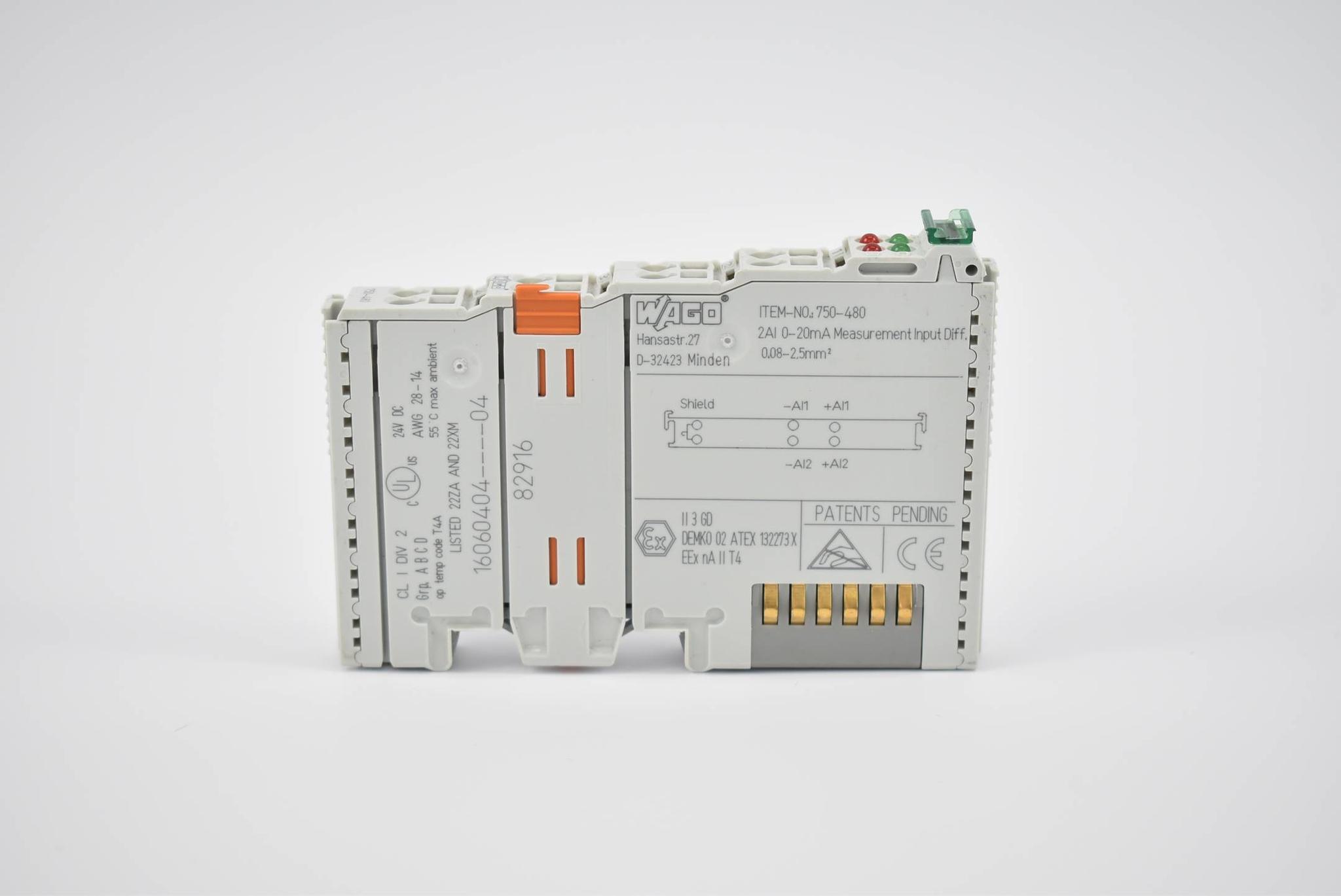 Wago 2-Kanal-Analogeingang 750-480 ( 0-20mA, Differenzeingang )