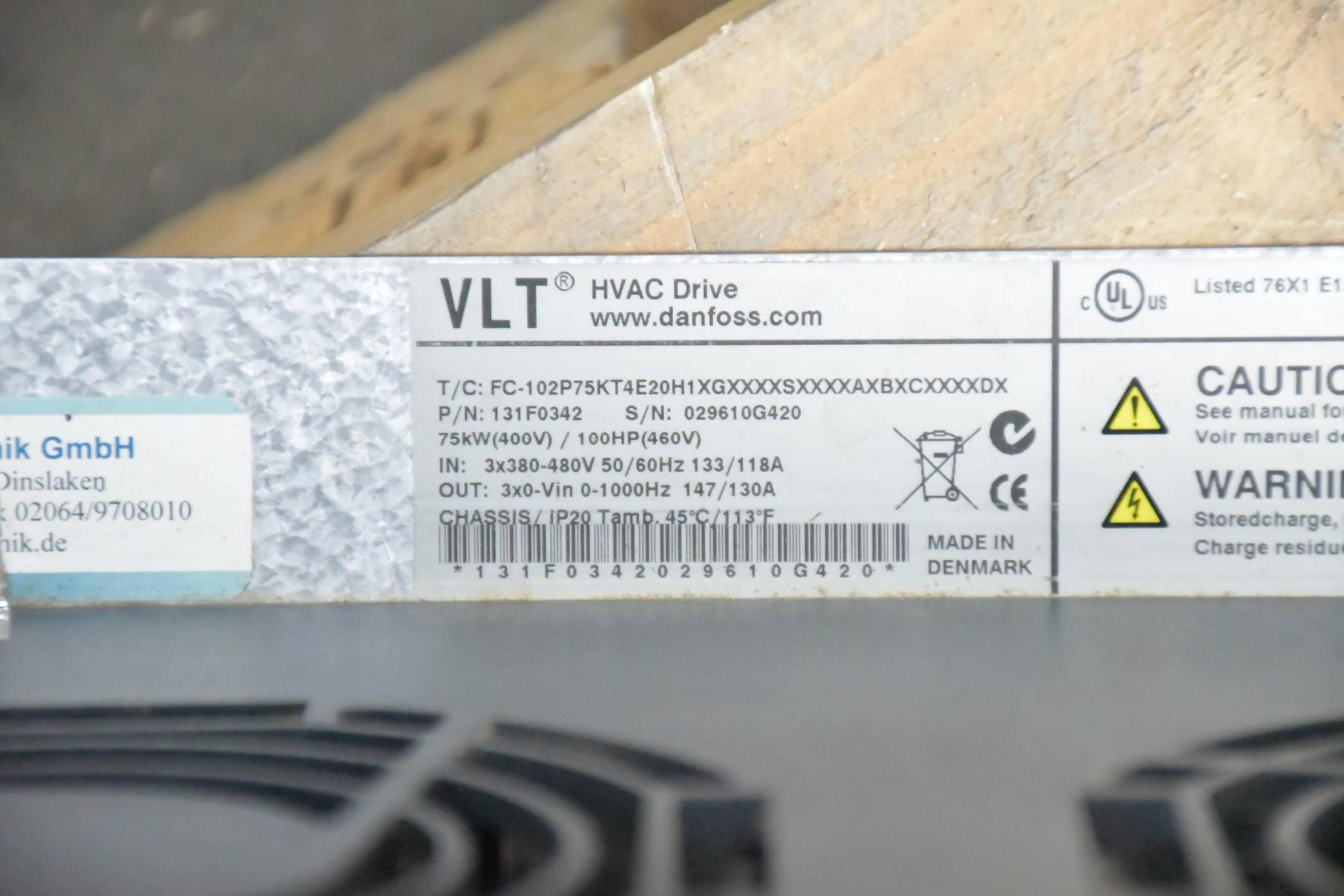 Produktfoto 2 von Danfoss VLT® HVAC Drive FC-102P75KT4E20H1XGXXXXSXXXXAXBXCXXXXDX ( 131F0342 )