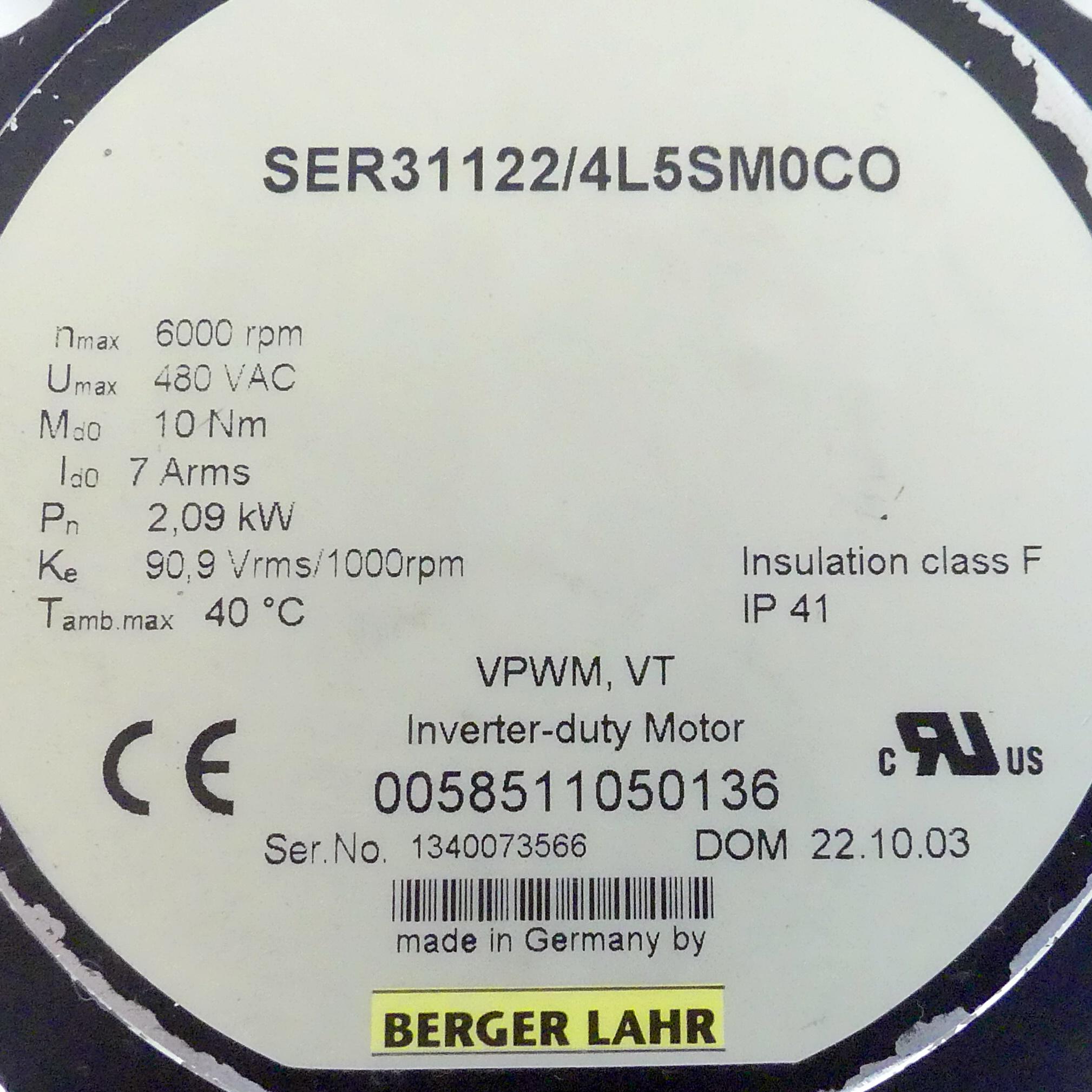 Produktfoto 2 von BERGER LAHR Servomotor SER31122/4L5SM0CO