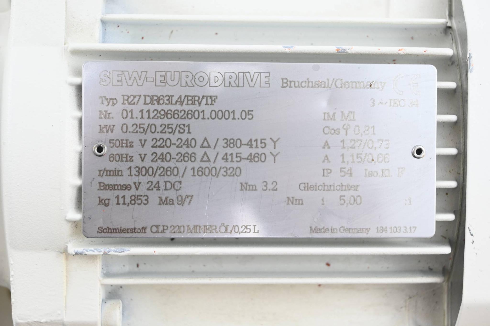 Produktfoto 2 von SEW Eurodrive Getriebemotor R27DR63L4/BR/TF ( R27 DR63L4/BR/TF )