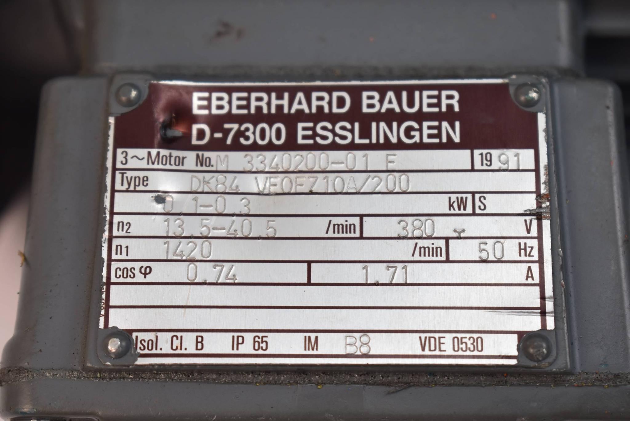 Produktfoto 4 von Eberhard Bauer Getriebemotor DK84 VEOEZ1OA/200 ( DK84 VE0EZ10A/200 ) 0,1-0,3kW