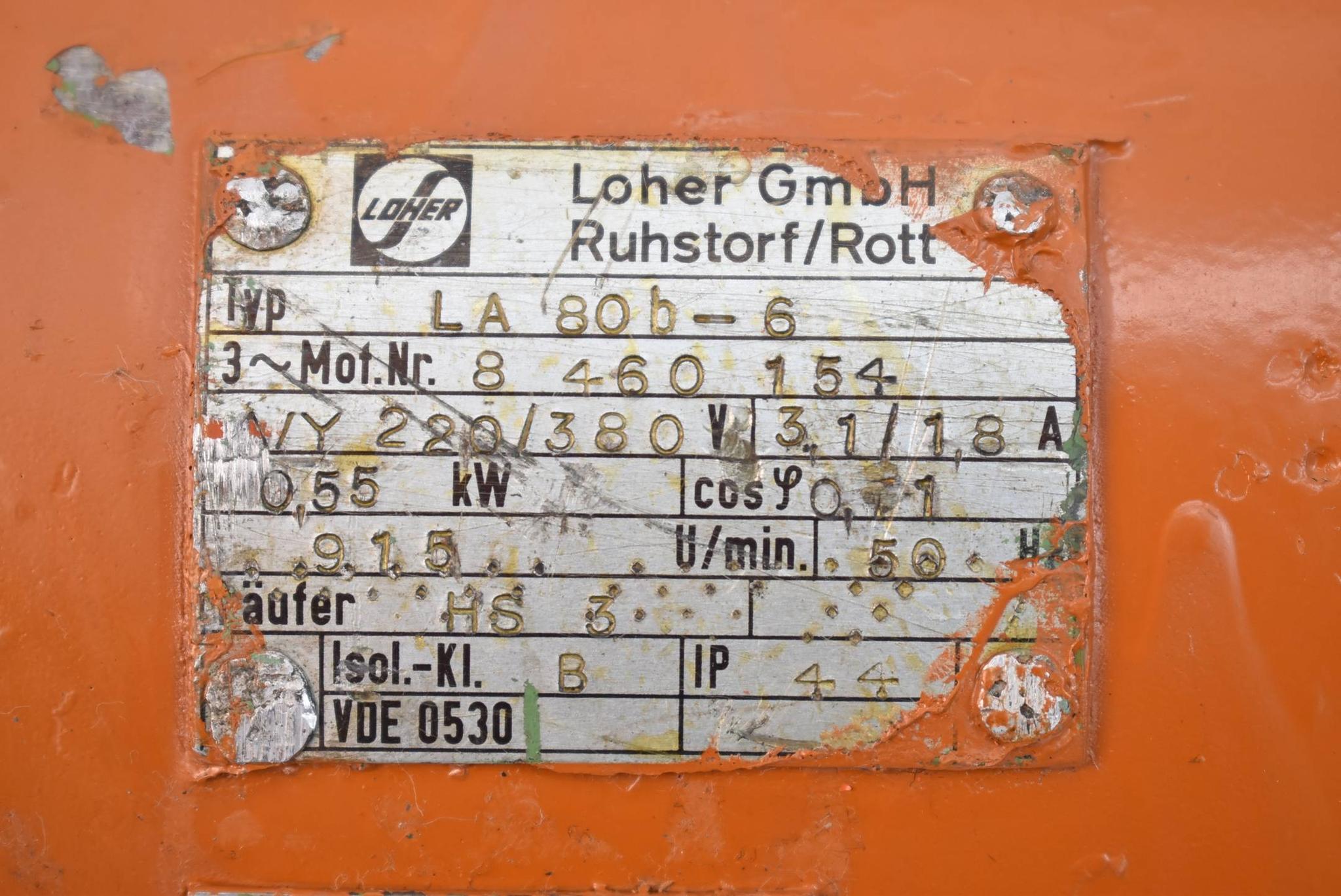 Produktfoto 3 von Loher Elektromotor LA 80b-6 ( LA80b-6 ) 0,55kW 220-380V 915r/min. 50Hz