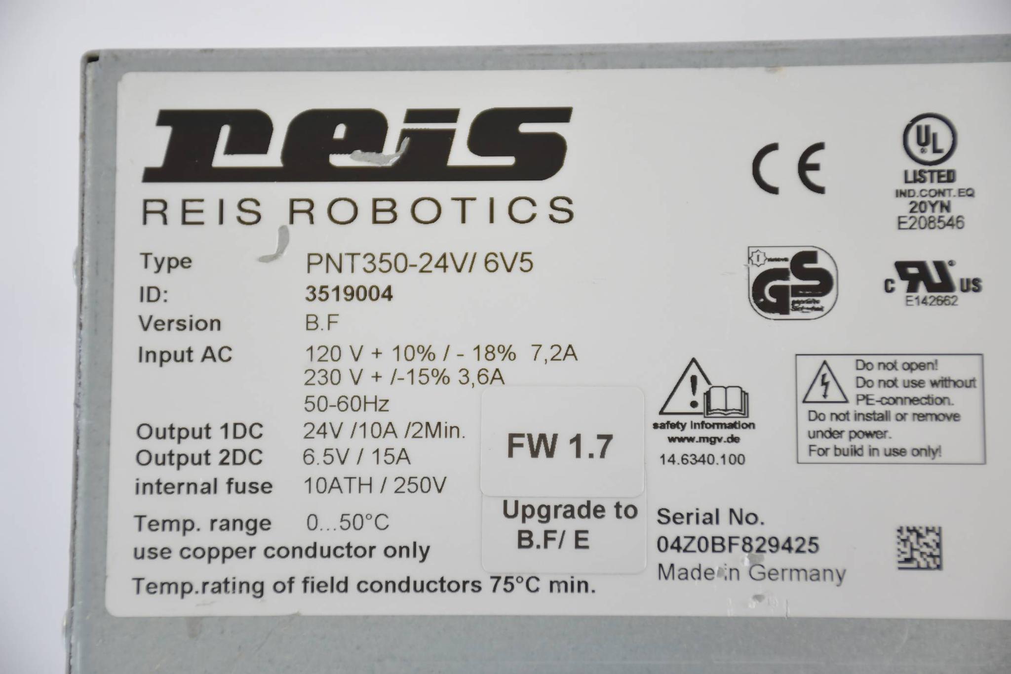 Produktfoto 3 von Reis Robotics PNT 350 Netzstromversorung PNT350-24V/6V5 ( 3519004 ) Ver B.F /E