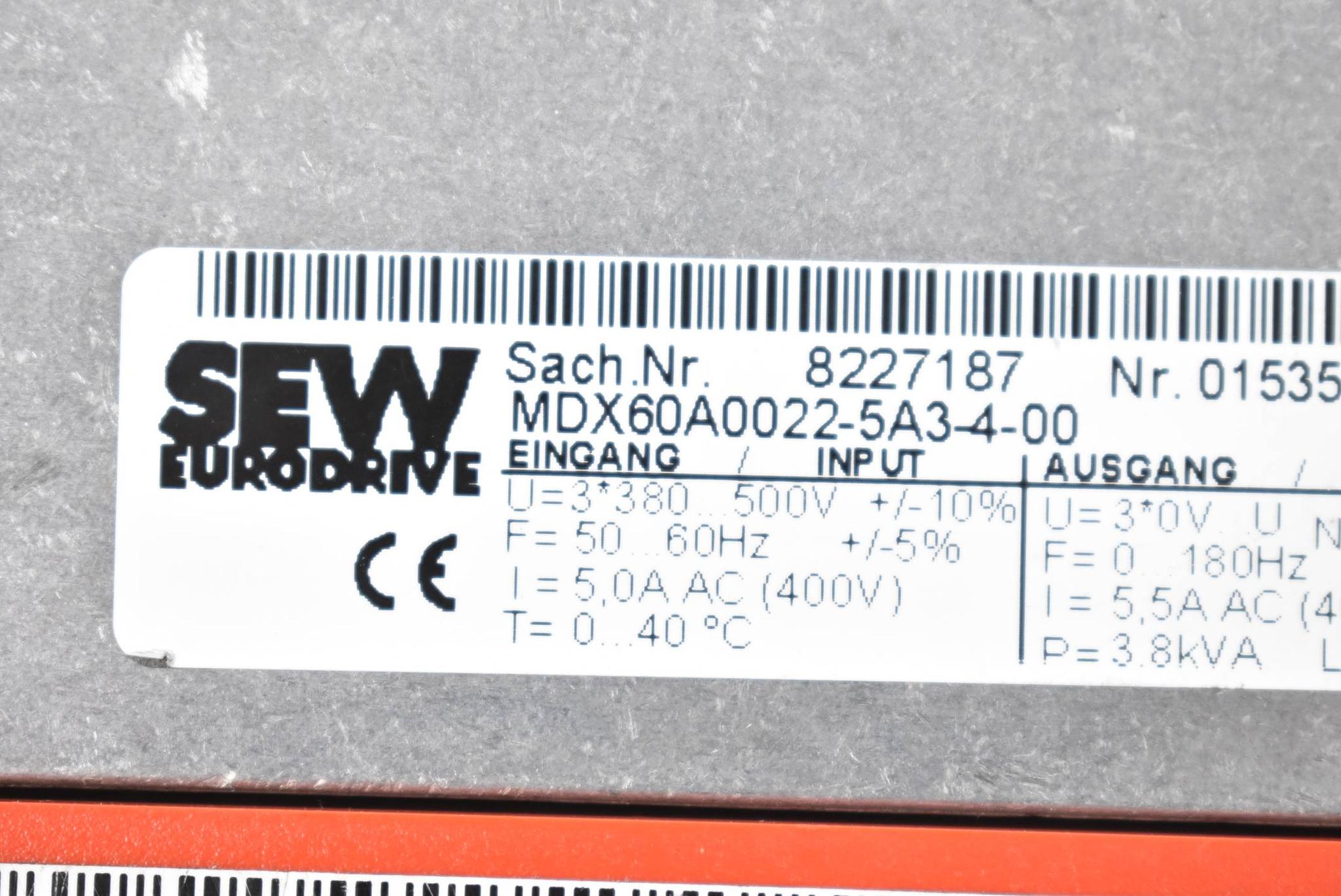 Produktfoto 3 von SEW Eurodrive Umrichter MCF41A0022-5A3-4-00 + MDX60A0022-5A3-4-00