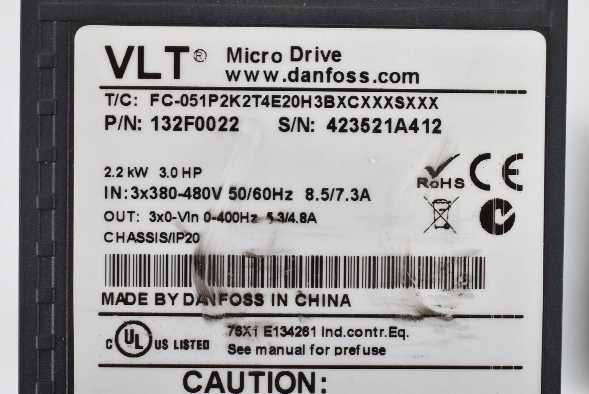 Produktfoto 4 von Danfoss VLT Micro Drive Umrichter FC-051P2K2T4E20H3BXCXXXSXXX ( 132F0022 )