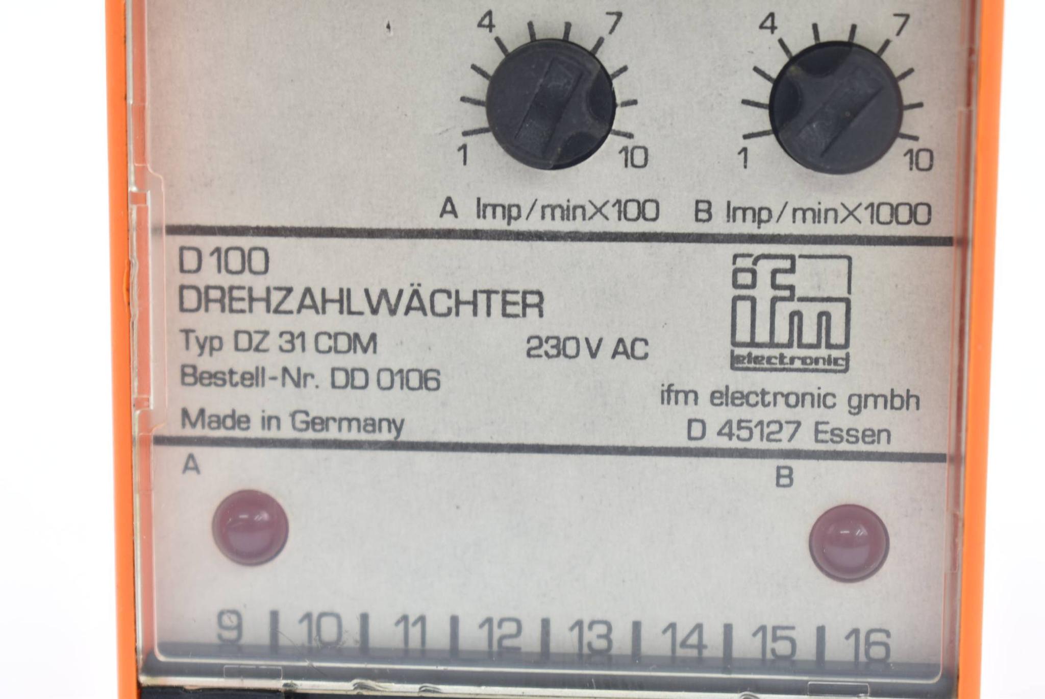 Produktfoto 3 von ifm electronic Drehzahlwächter 230V AC D100 ( DZ 31 CDM )