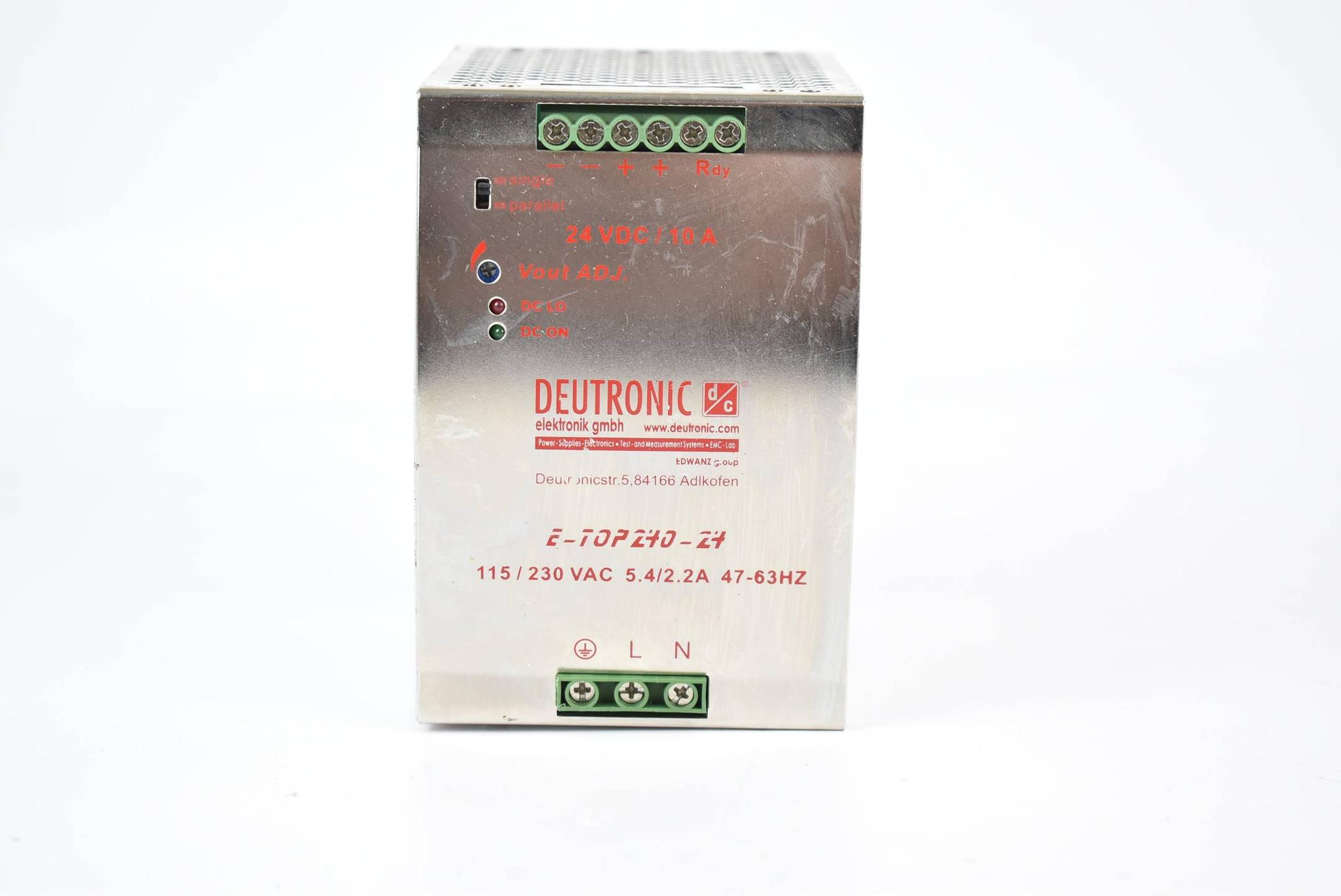 Produktfoto 1 von Deutronic Netzteil 24VDC 10A 115/230VAC 5,4/2,2A  47-63A 250W E-TOP240-24