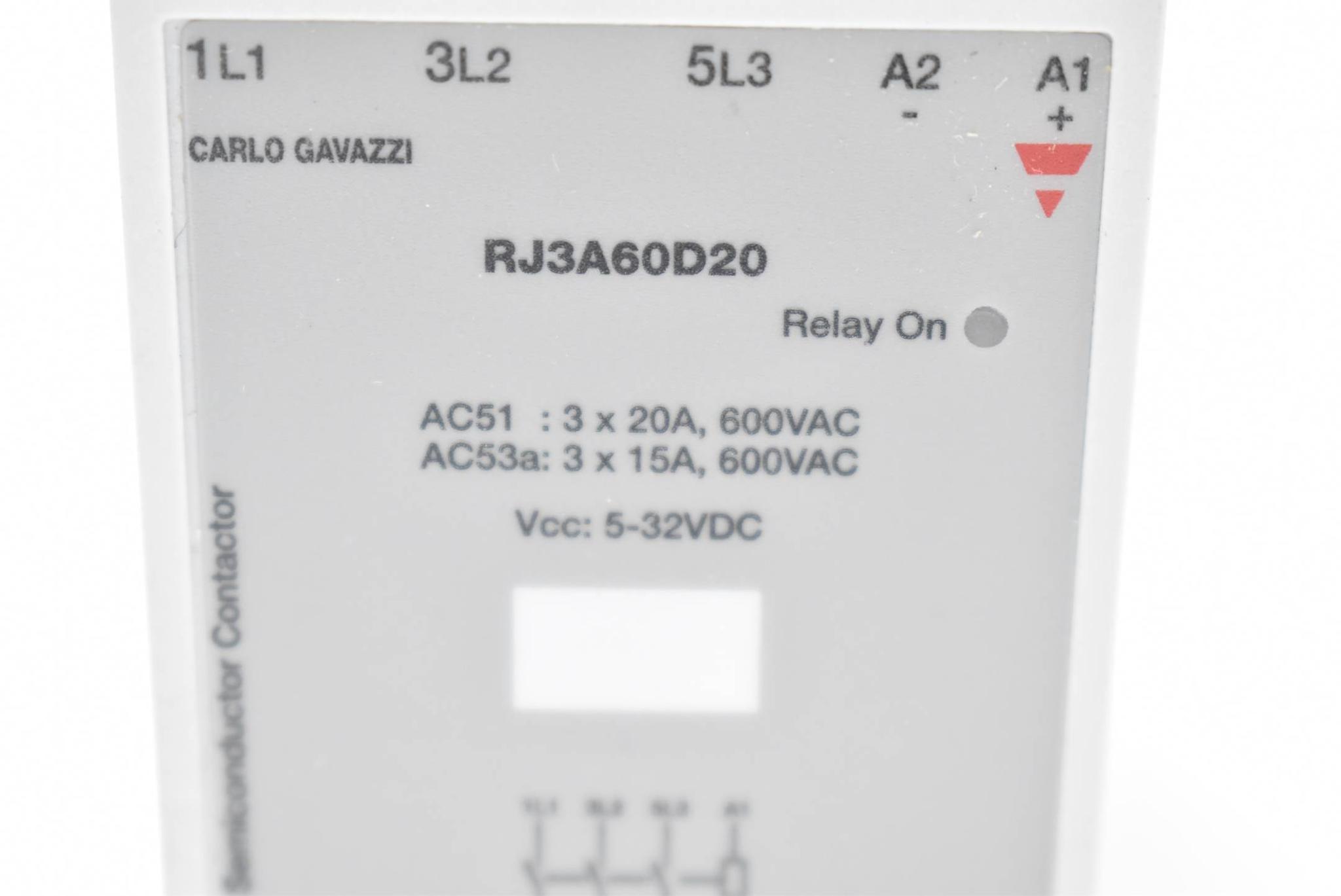 Produktfoto 2 von Carlo Gavazzi Halbleiterrelais 600V 20A RJ3A60D20