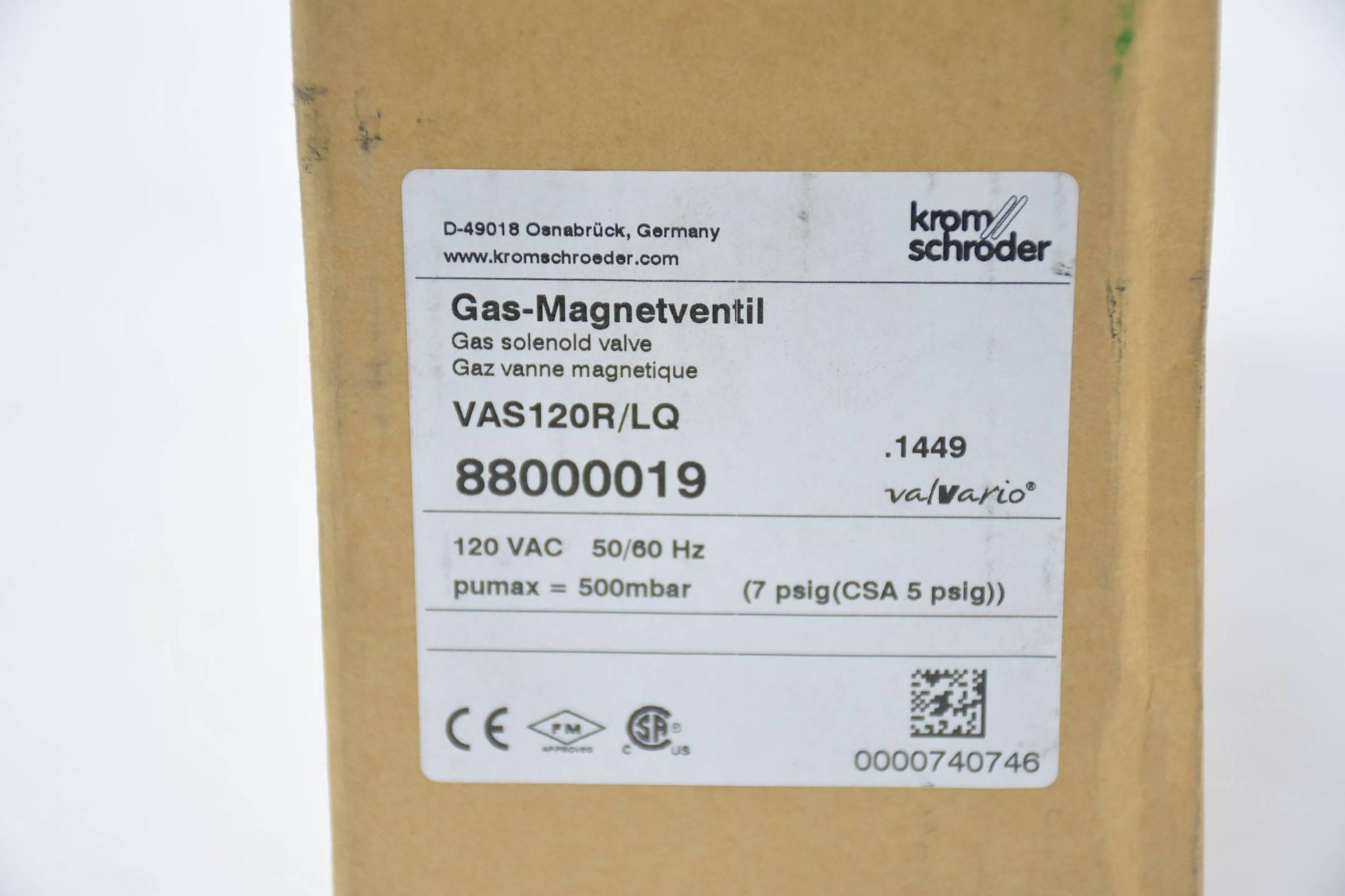 Produktfoto 3 von Krom Schröder Gas-Magnetventil VAS120R/LQ ( 88000019 )