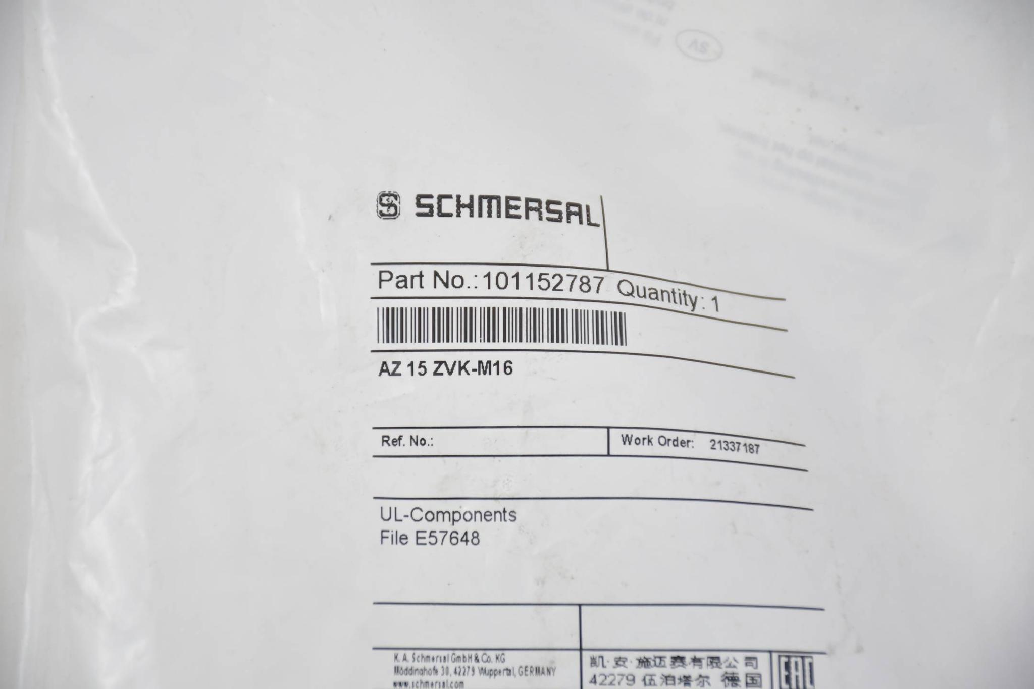 Schmersal Sicherheitsschalter AZ15ZVK-M16 ( 101152787 )